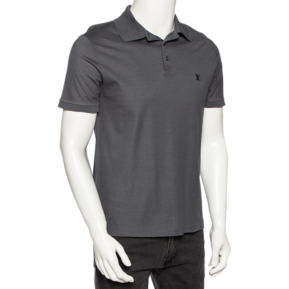 

Louis Vuitton Grey Cotton Pique Polo T-Shirt
