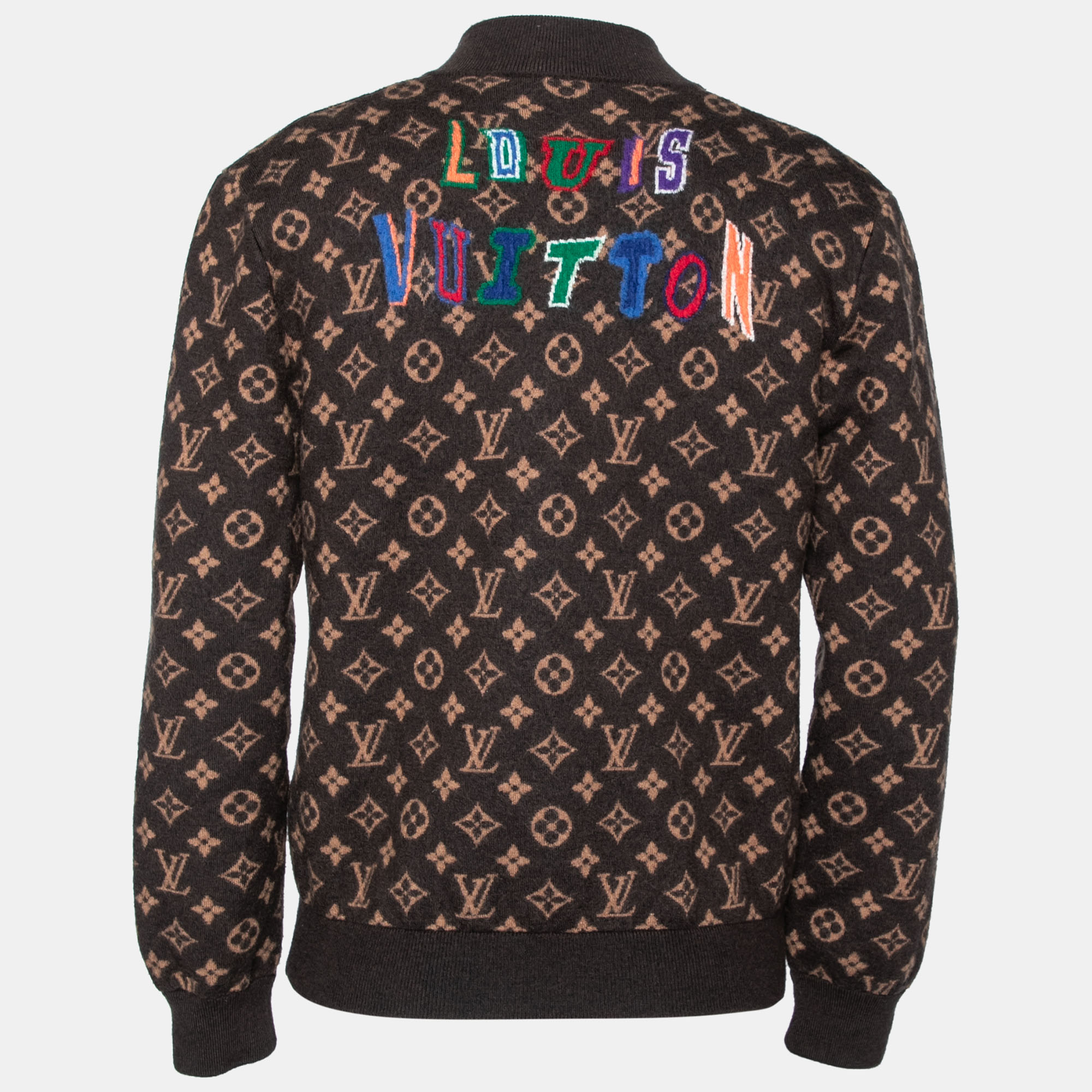 

Louis Vuitton x NBA Brown Monogram Jacquard Wool Zip Front Jacquard