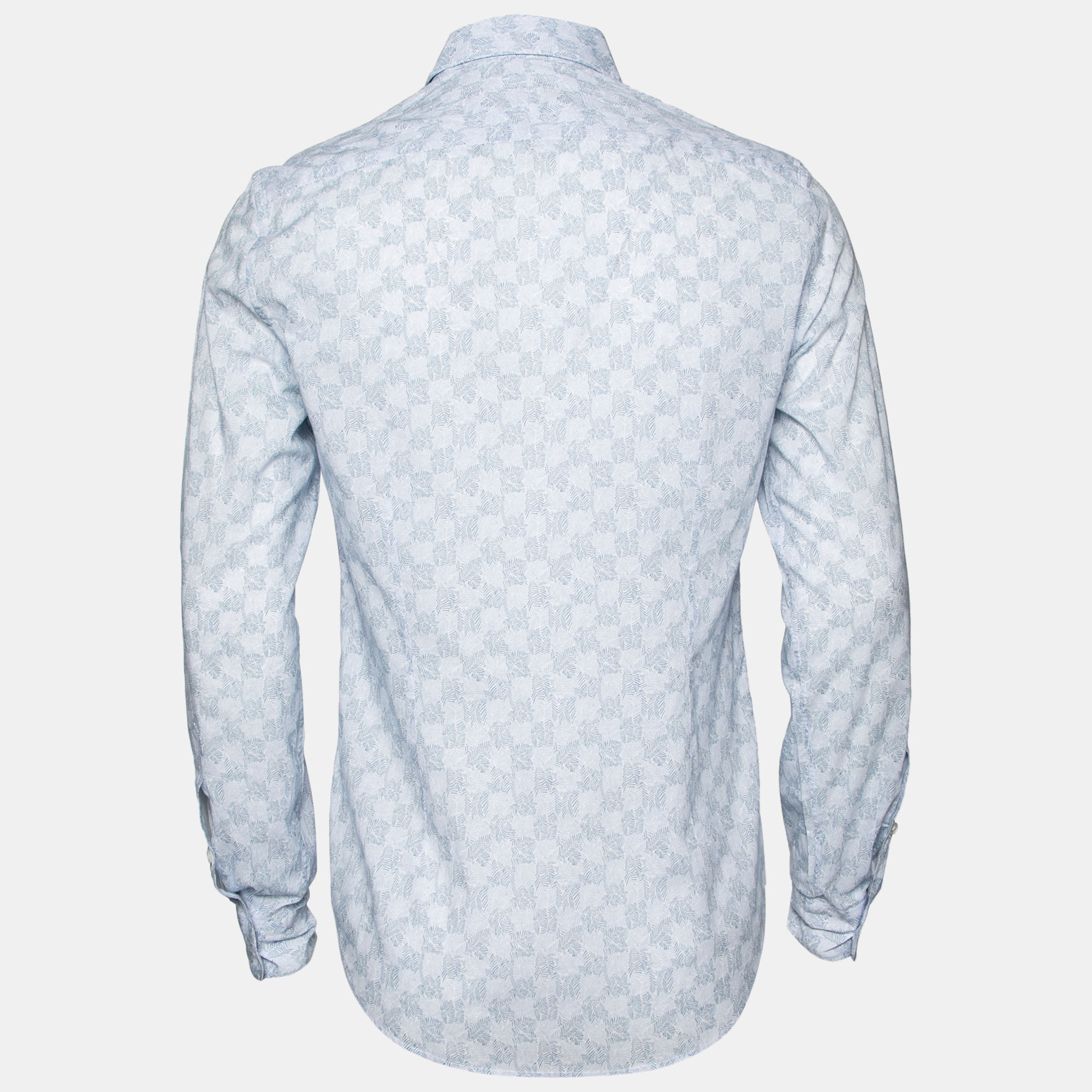 

Louis Vuitton Light Blue Damier Printed Cotton Button Front Shirt
