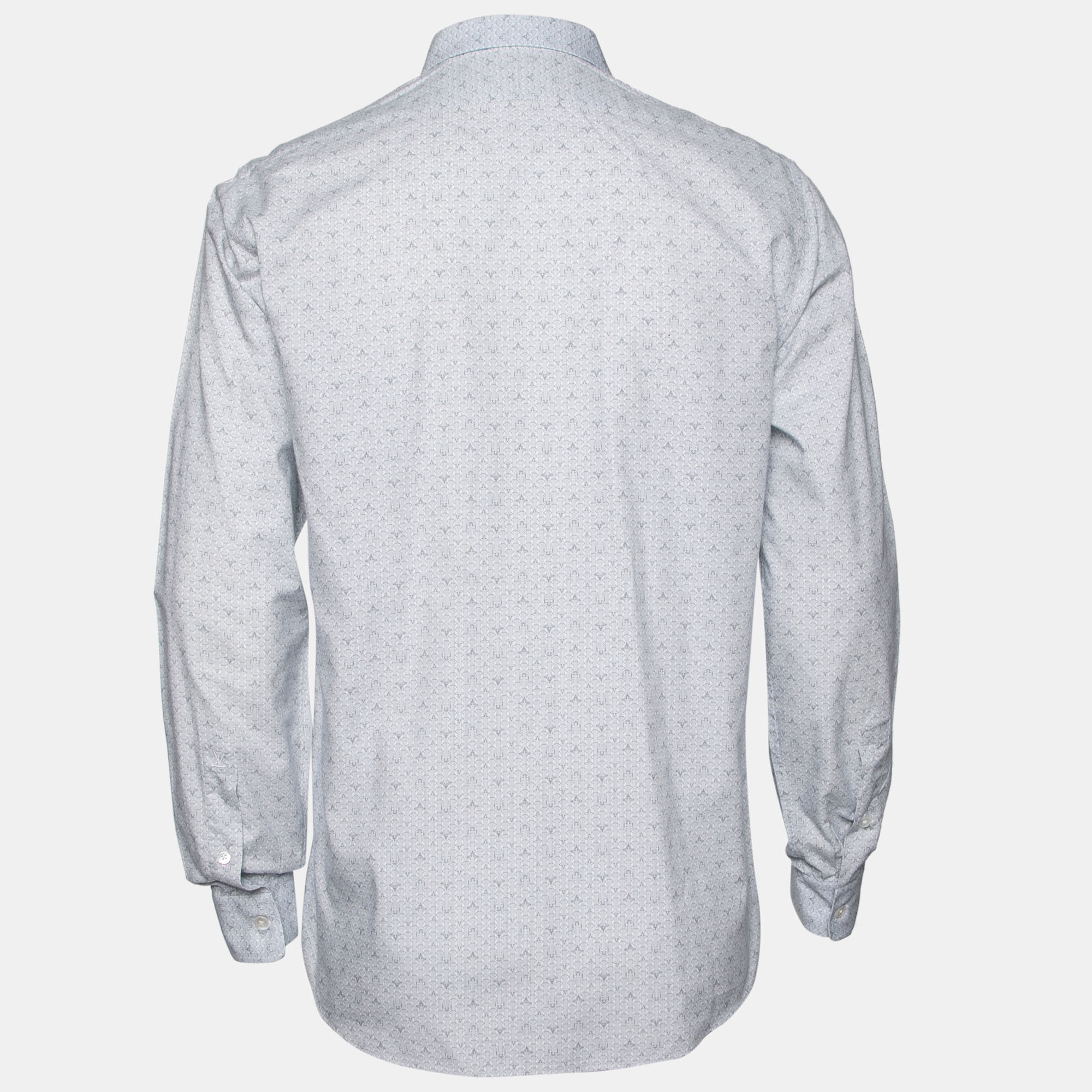 

Louis Vuitton Light Blue Printed Cotton Button Front Shirt