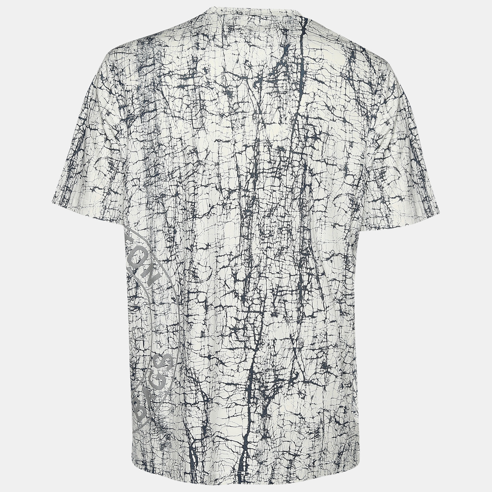 

Louis Vuitton White Cracked Print Jersey T-Shirt