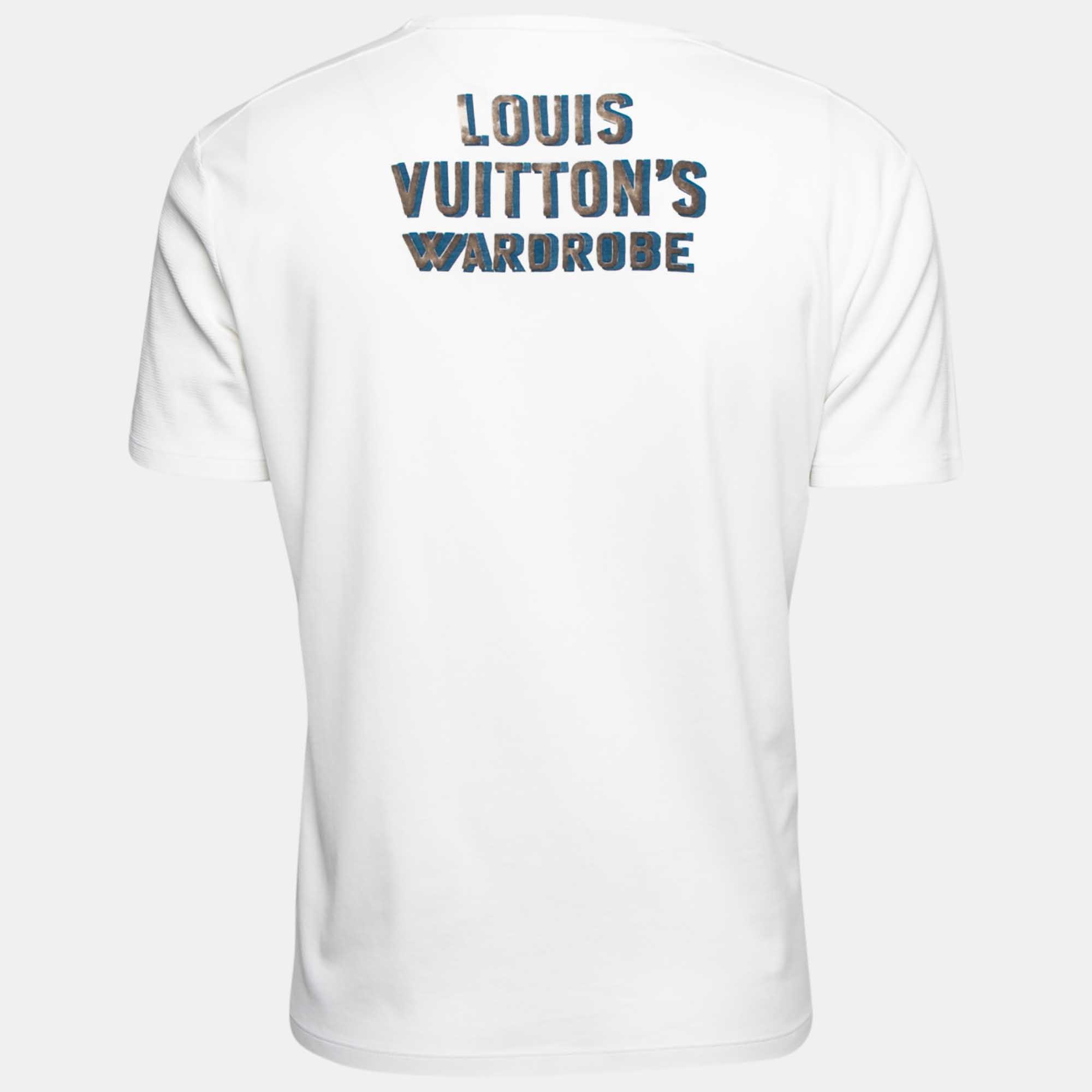 

Louis Vuitton White Cotton Wardrobe Printed Crew Neck T-Shirt