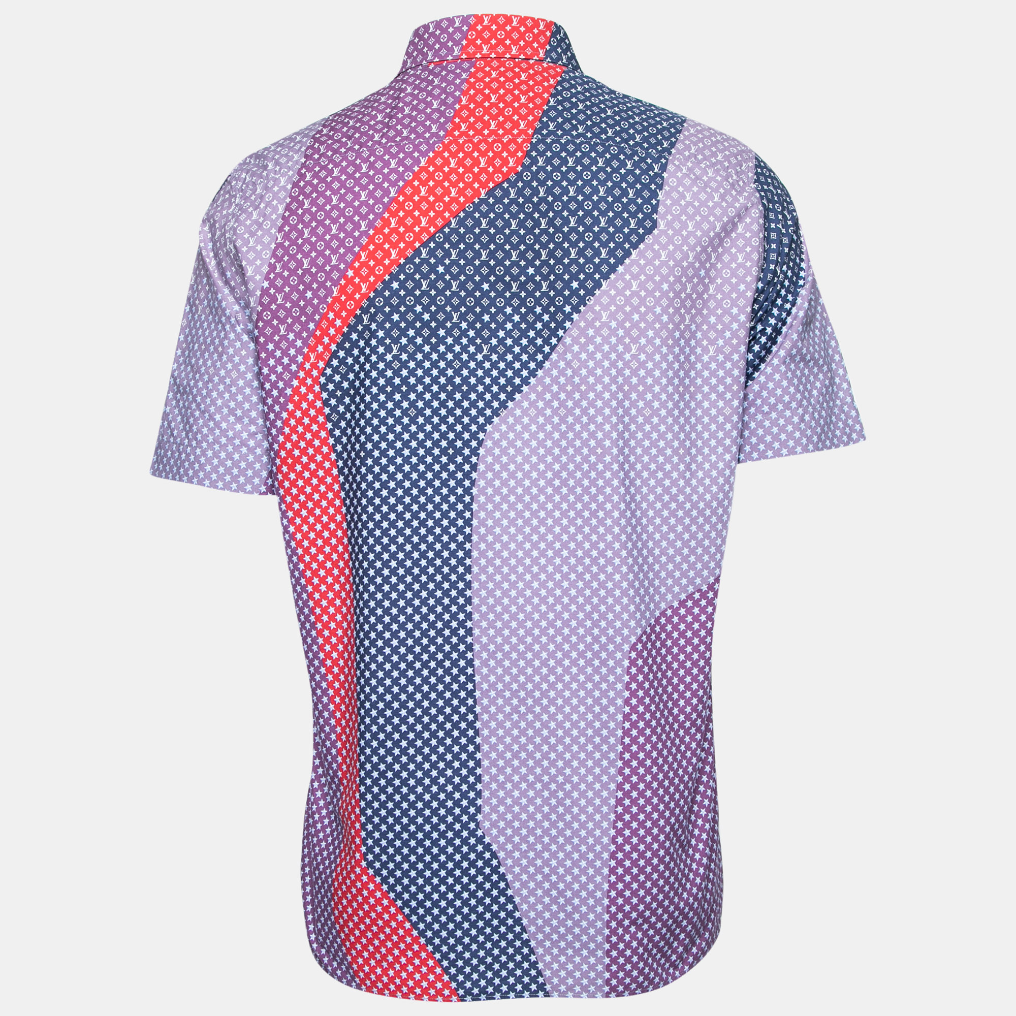 

Louis Vuitton Purple Monogram Star Printe Cotton Short Sleeve Shirt
