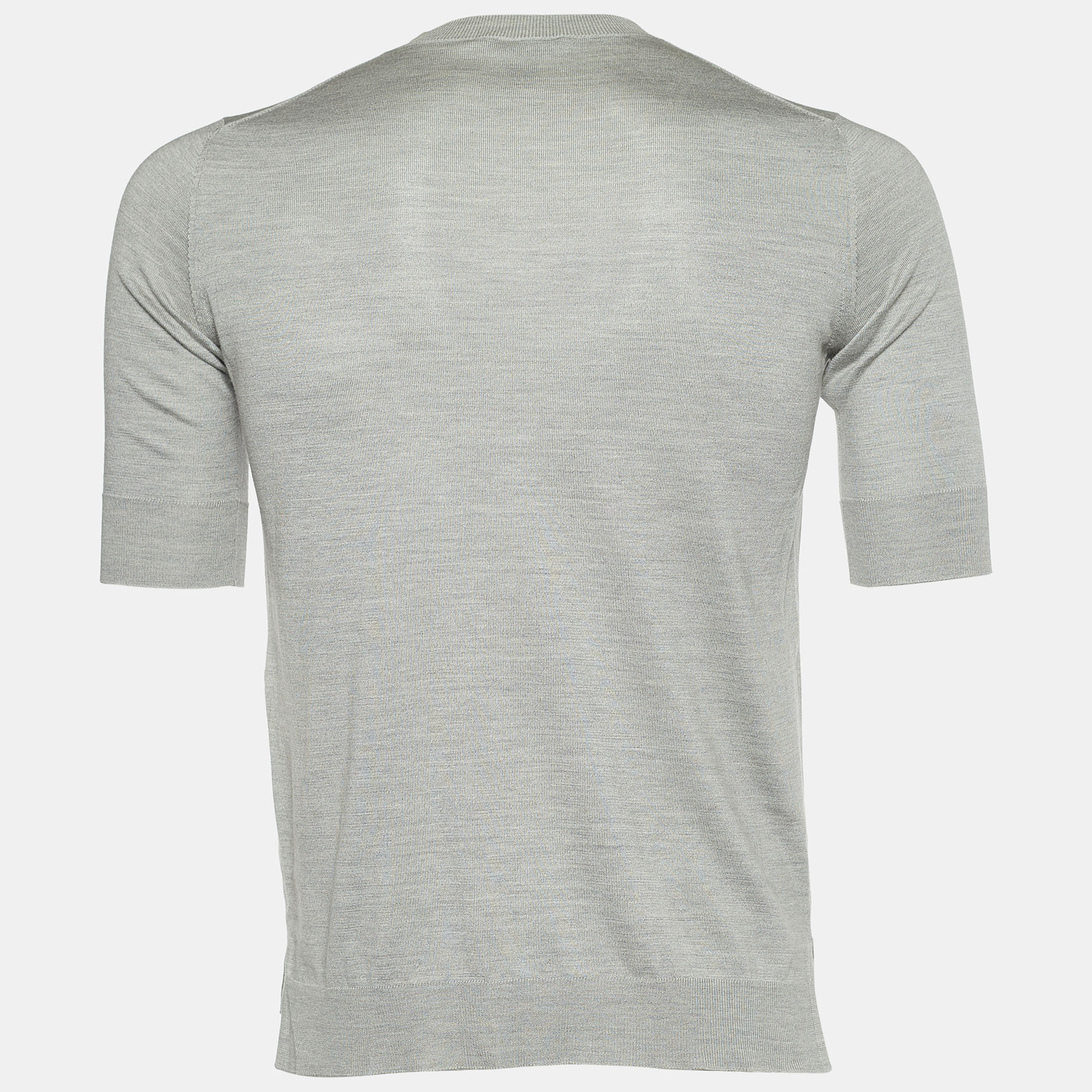 

Louis Vuitton Grey Silk & Cotton Knit Logo Detail T-Shirt