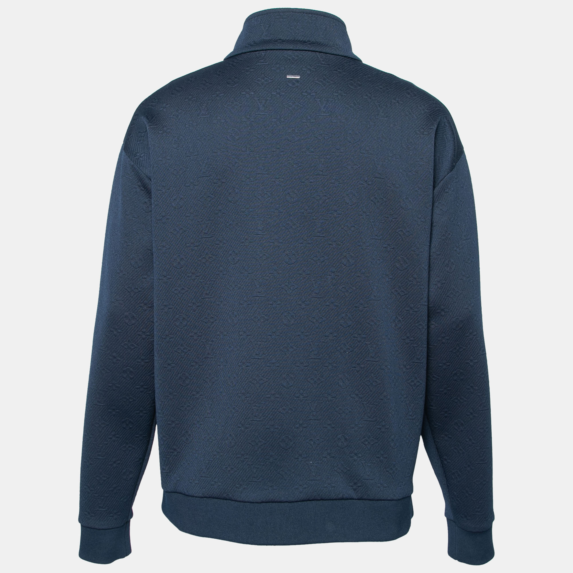 

Louis Vuitton Navy Blue Monogram Jacquard Zip Front Jacket