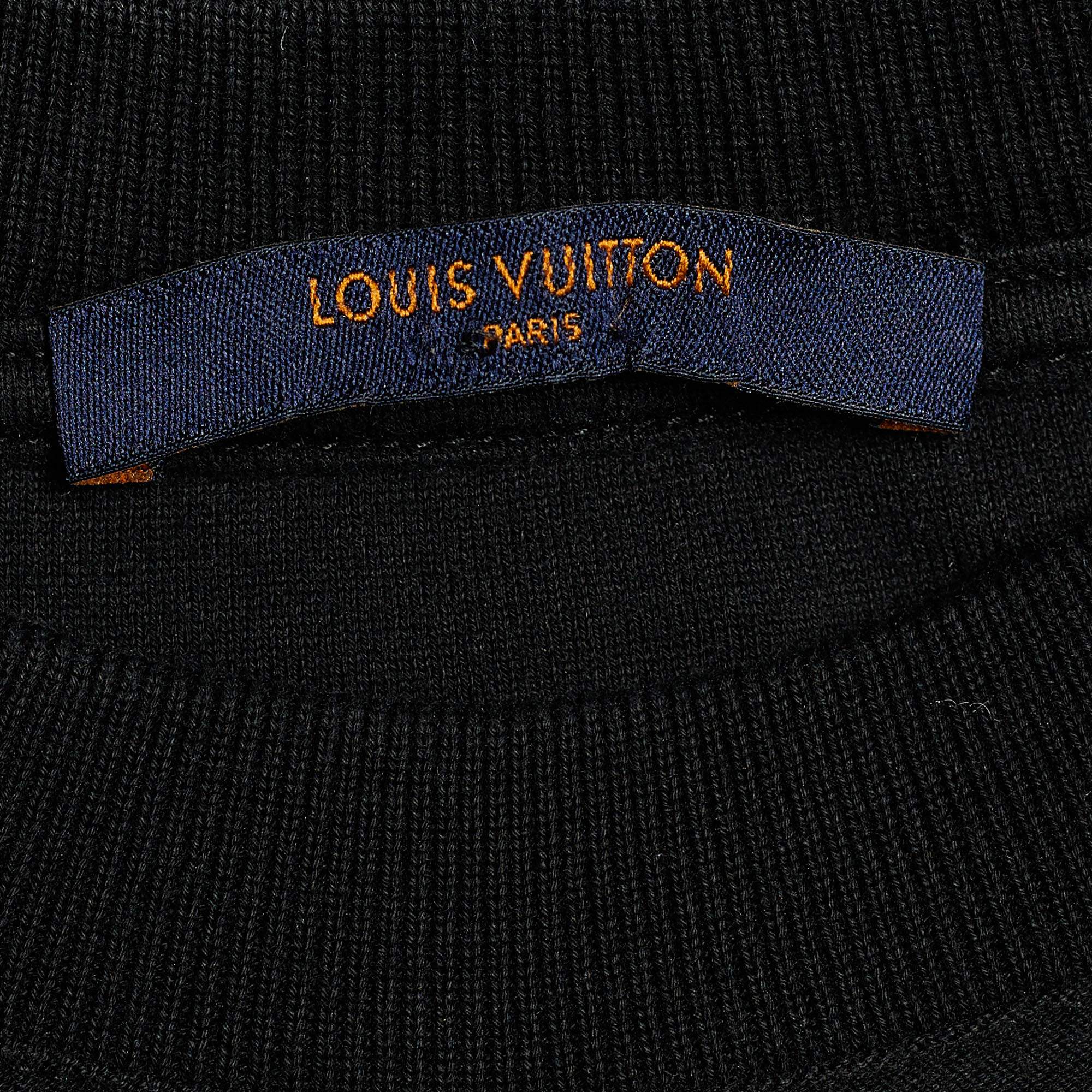 Louis Vuitton Cream Jacquard Velour Spaceman Motif Cotton T-Shirt