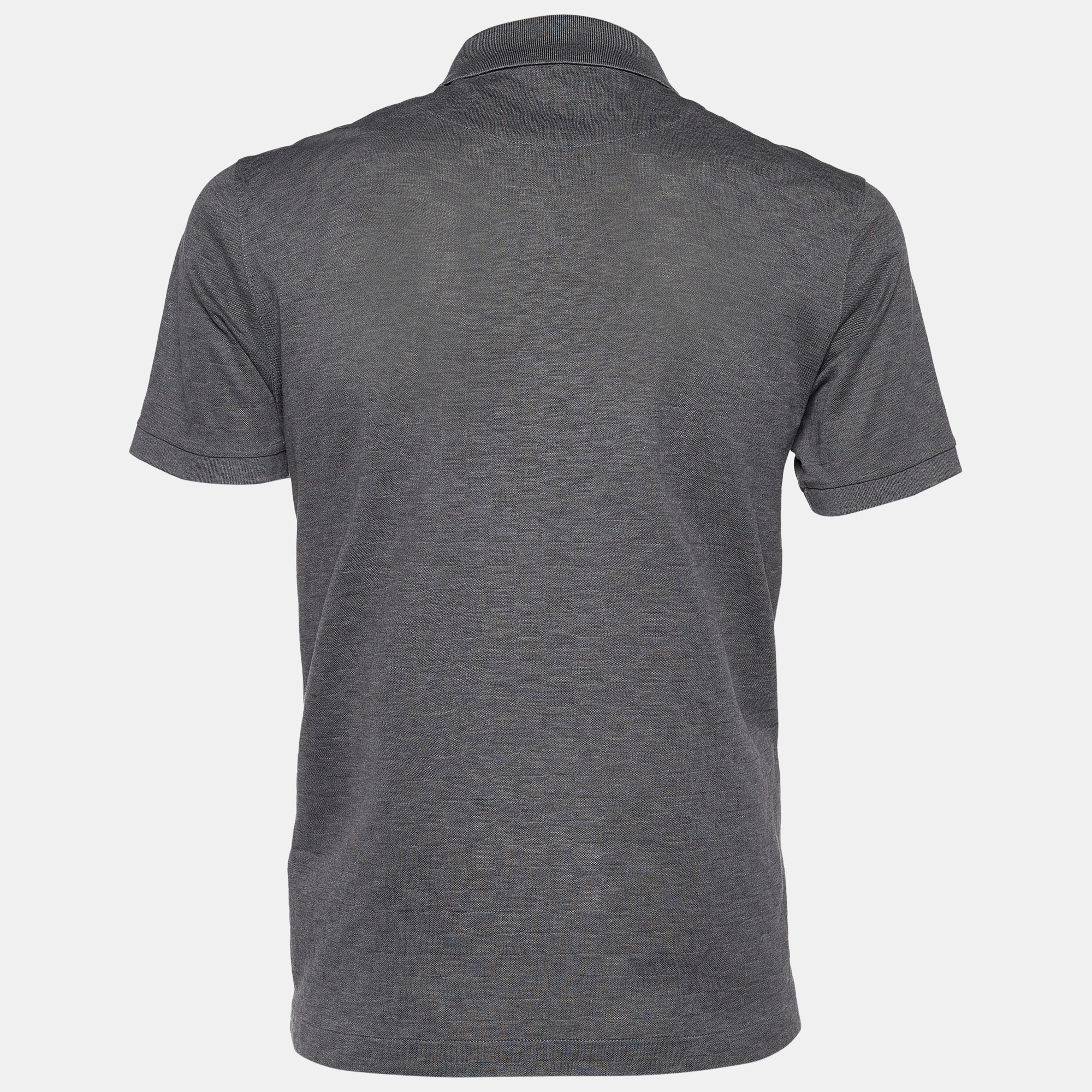 

Louis Vuitton Grey Damier Pattern Cotton Pique Polo T-Shirt