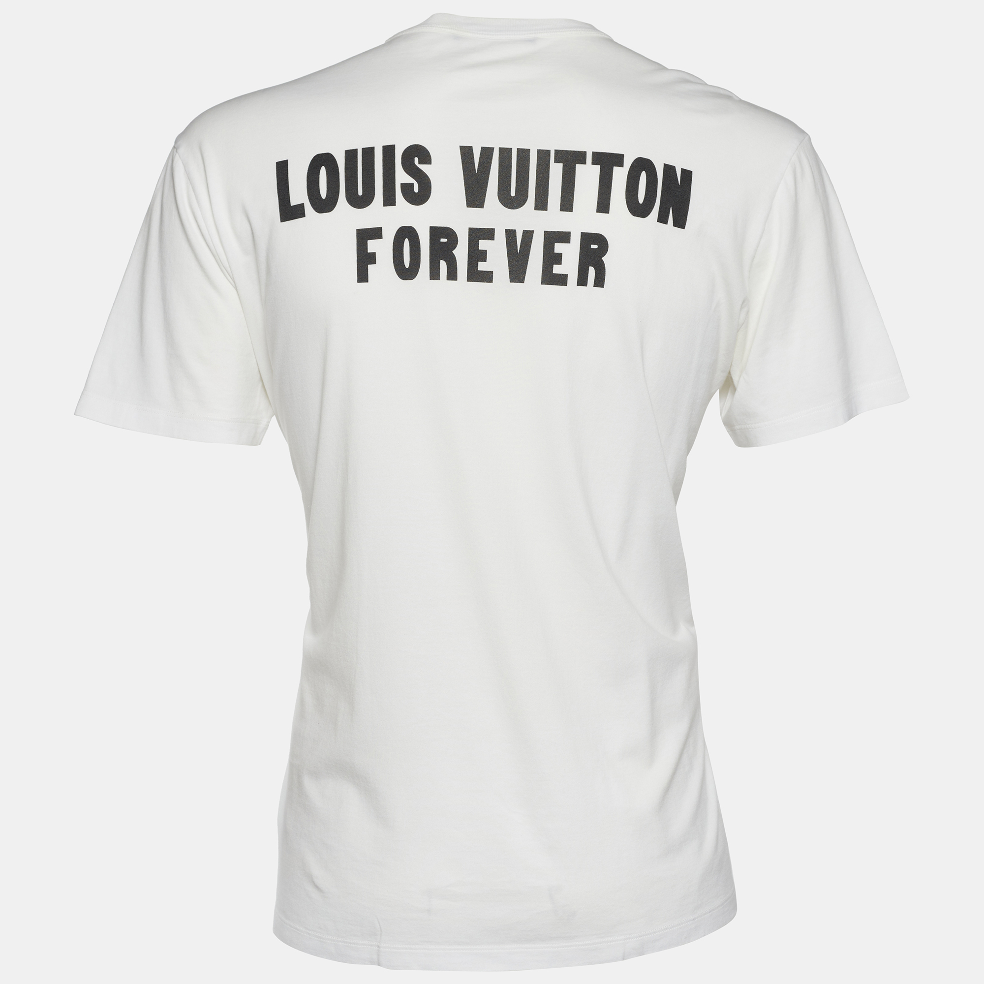 

Louis Vuitton White Jersey Upside Down Logo Print T-Shirt