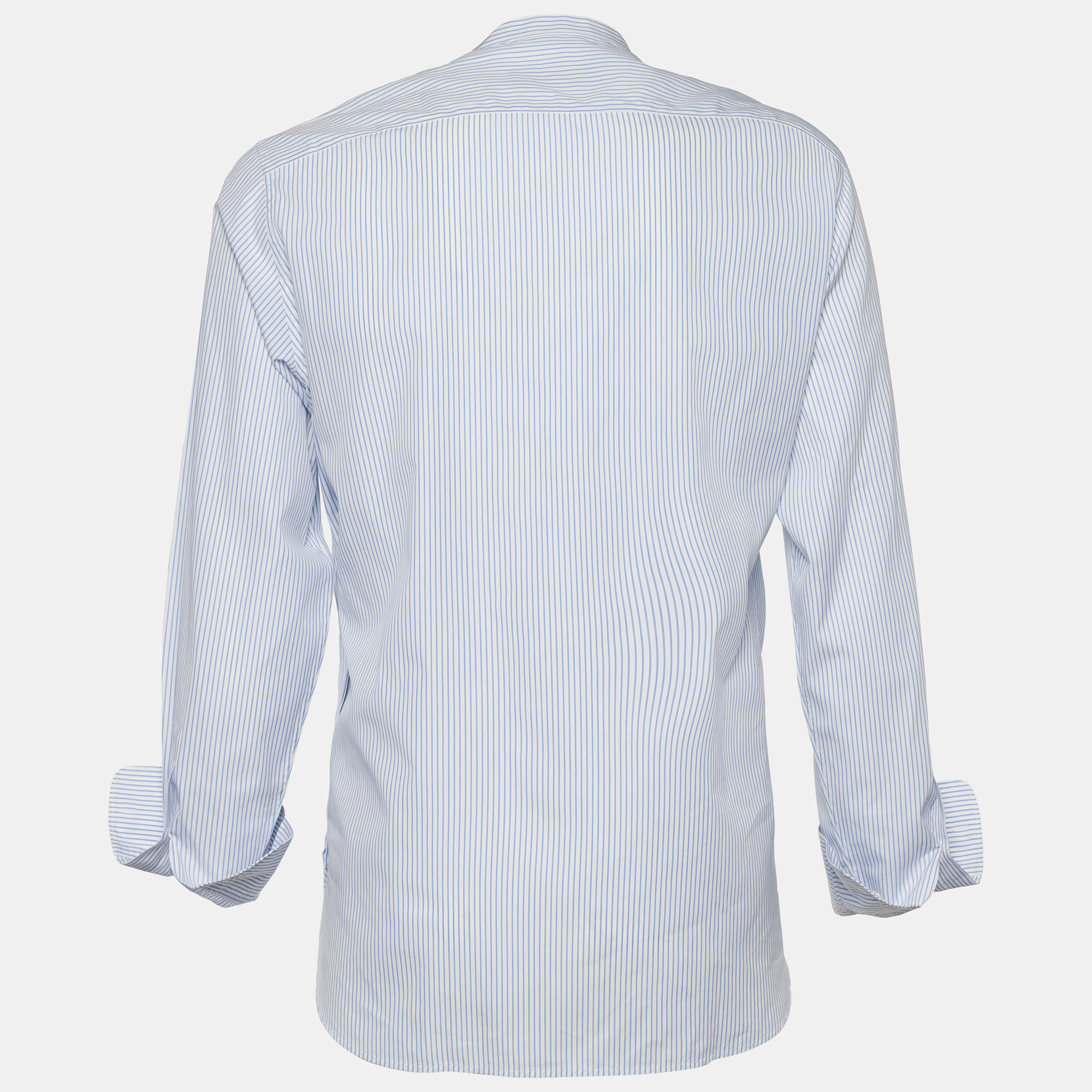 

Louis Vuitton Blue Striped Cotton Long Sleeve Dress Shirt