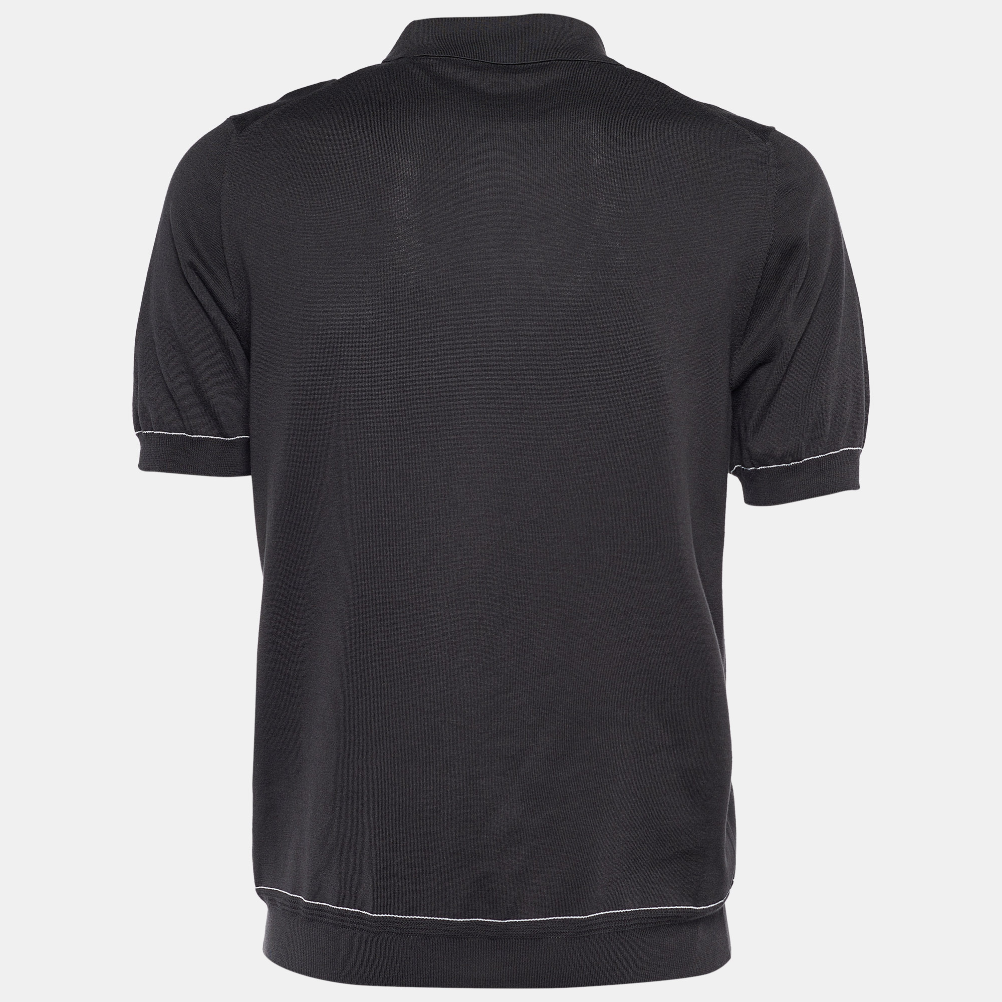 

Louis Vuitton Charcoal Grey Pique Knit Polo T-Shirt