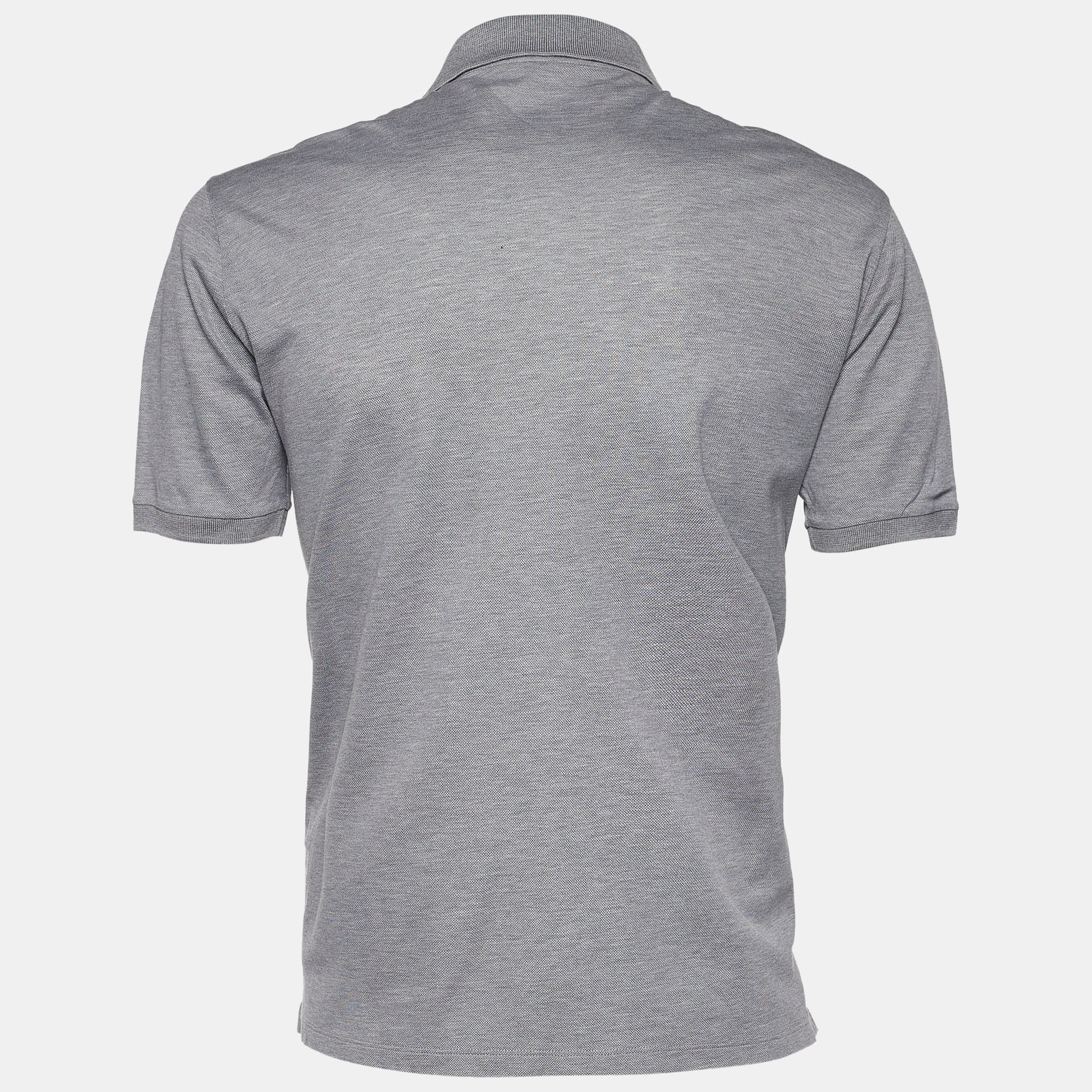 

Louis Vuitton Grey Pique Knit Cotton Polo T-Shirt