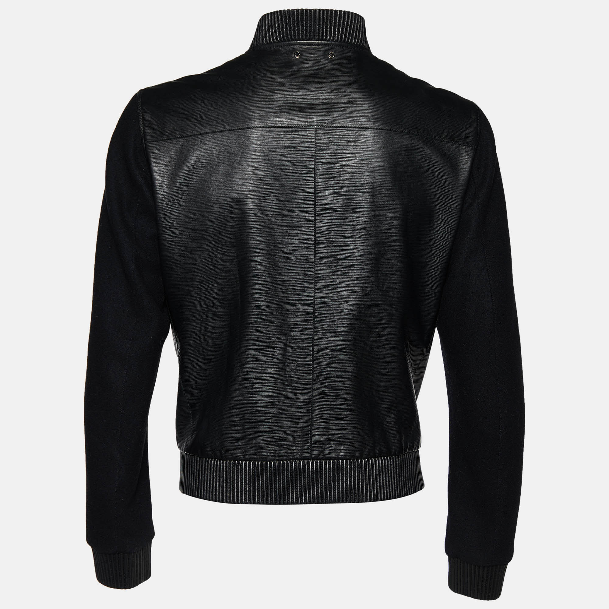 

Louis Vuitton Black Leather & Wool Bomber Jacket