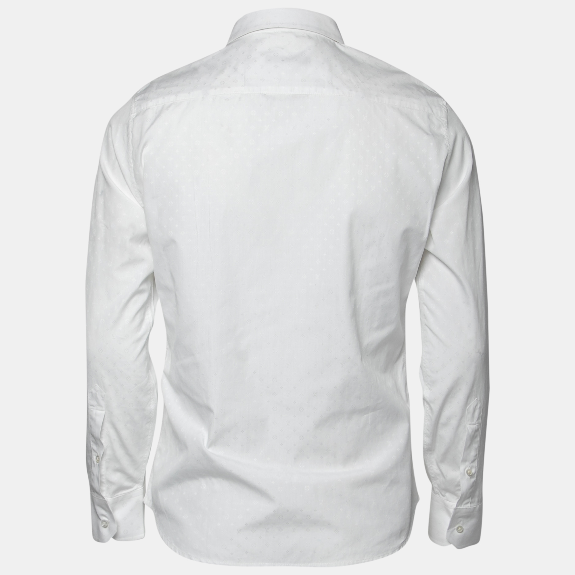 

Louis Vuitton White Monogram Jacquard Cotton Button Front Shirt