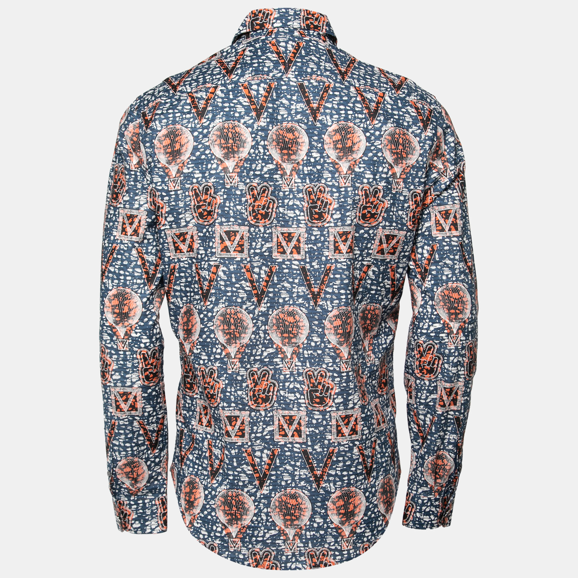 

Louis Vuitton Blue Printed Cotton Button Front Shirt