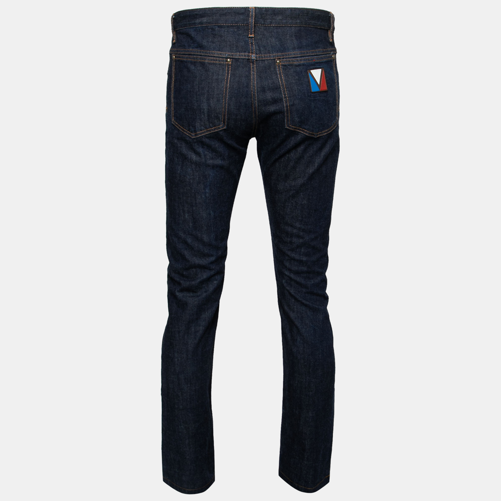 

Louis Vuitton Blue Denim Straight Leg Jeans  Waist: 34