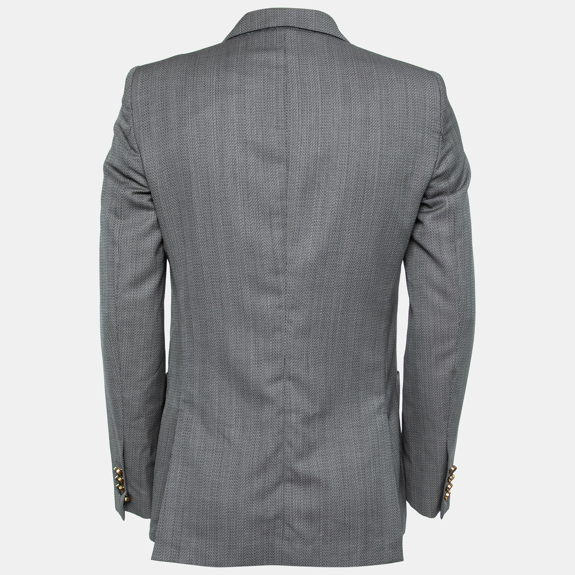 

Louis Vuitton Grey Textured Wool Single-Breasted Blazer