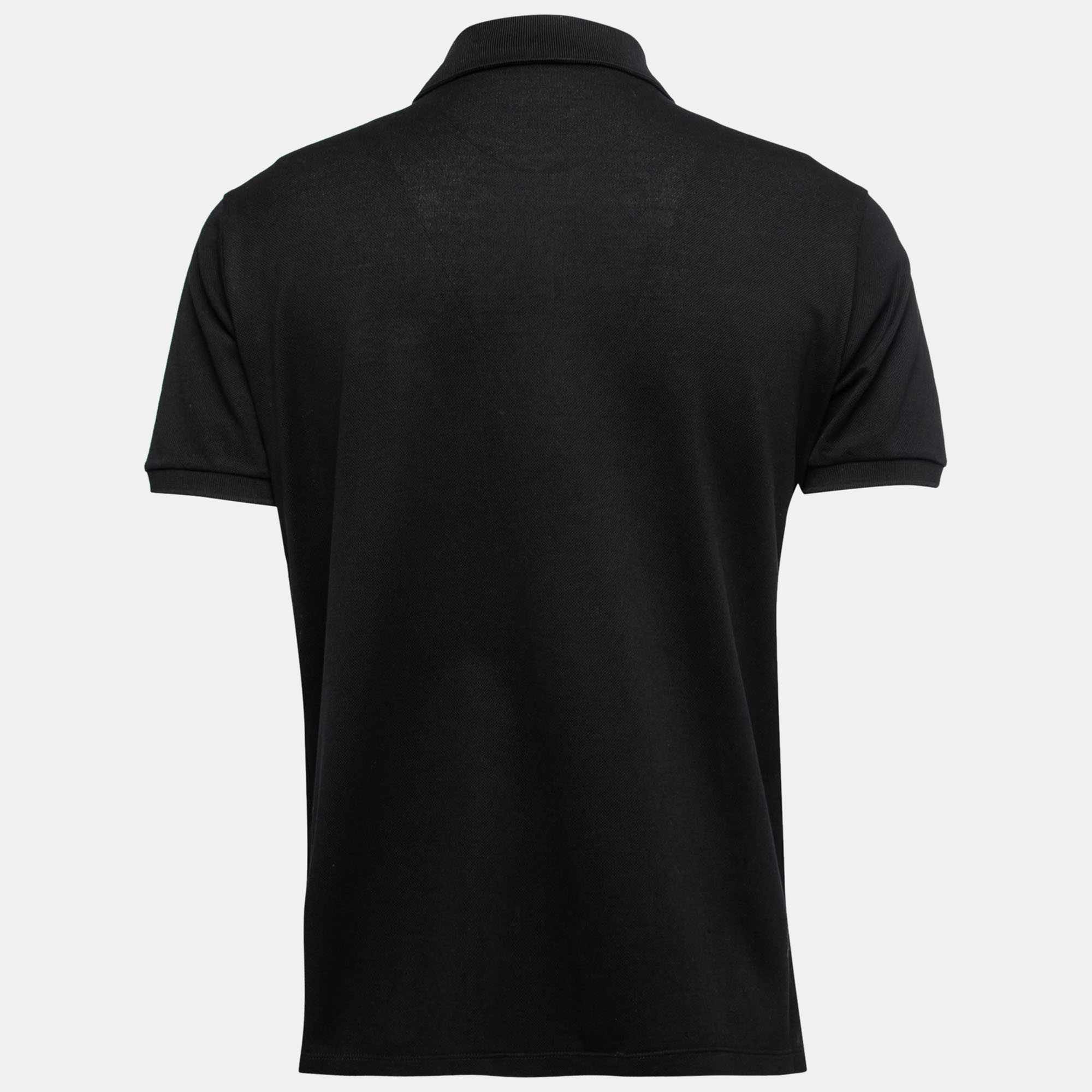 

Louis Vuitton Black Cotton Pique Logo Embroidered Polo T-Shirt