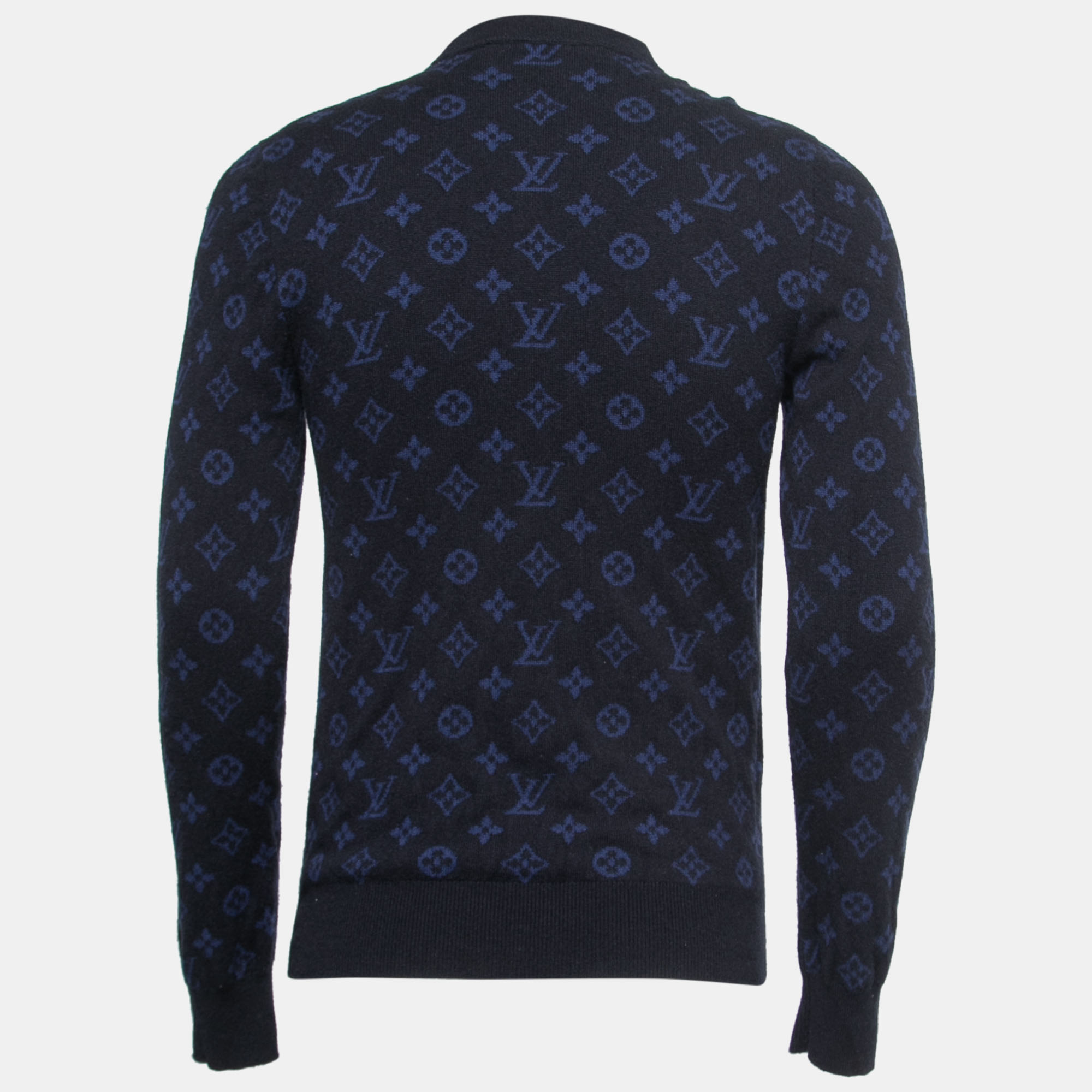 

Louis Vuitton Black & Blue Monogram Cashmere Sweater
