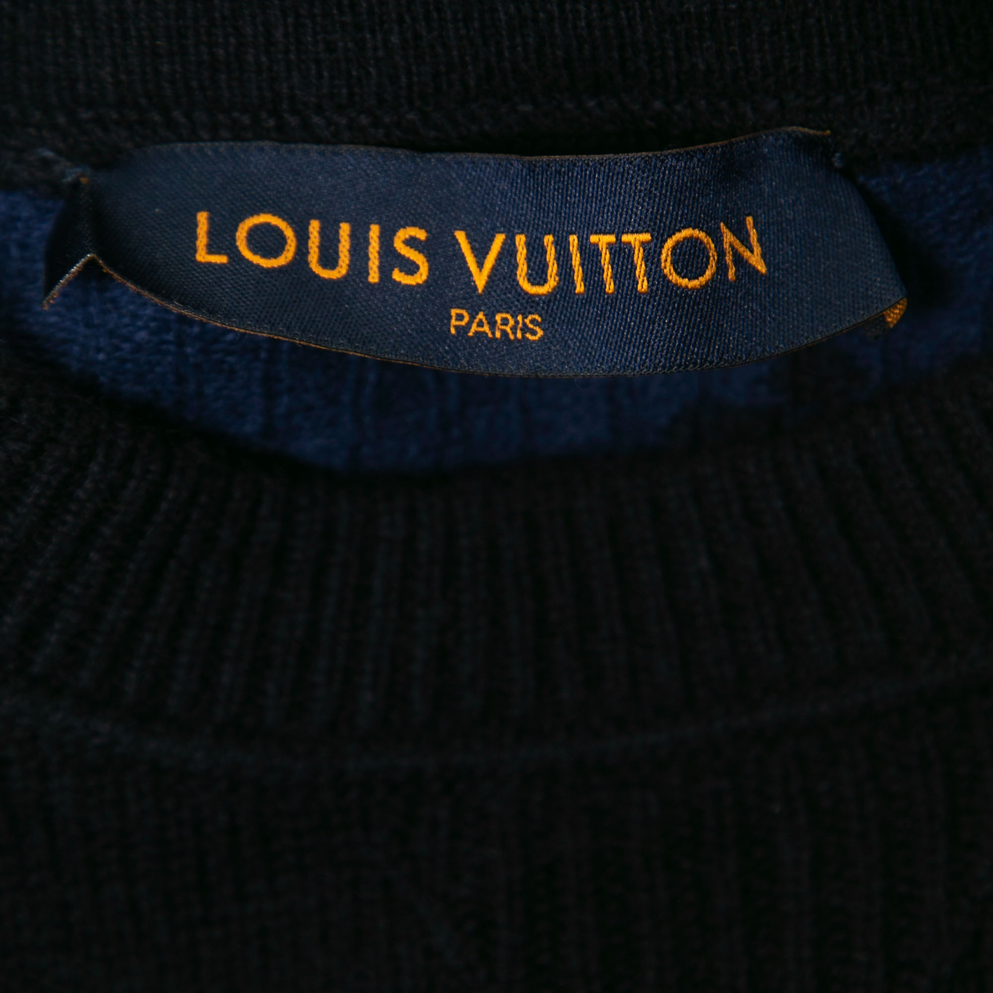 Louis Vuitton Black & Blue Monogram Cashmere Sweater XS Louis Vuitton