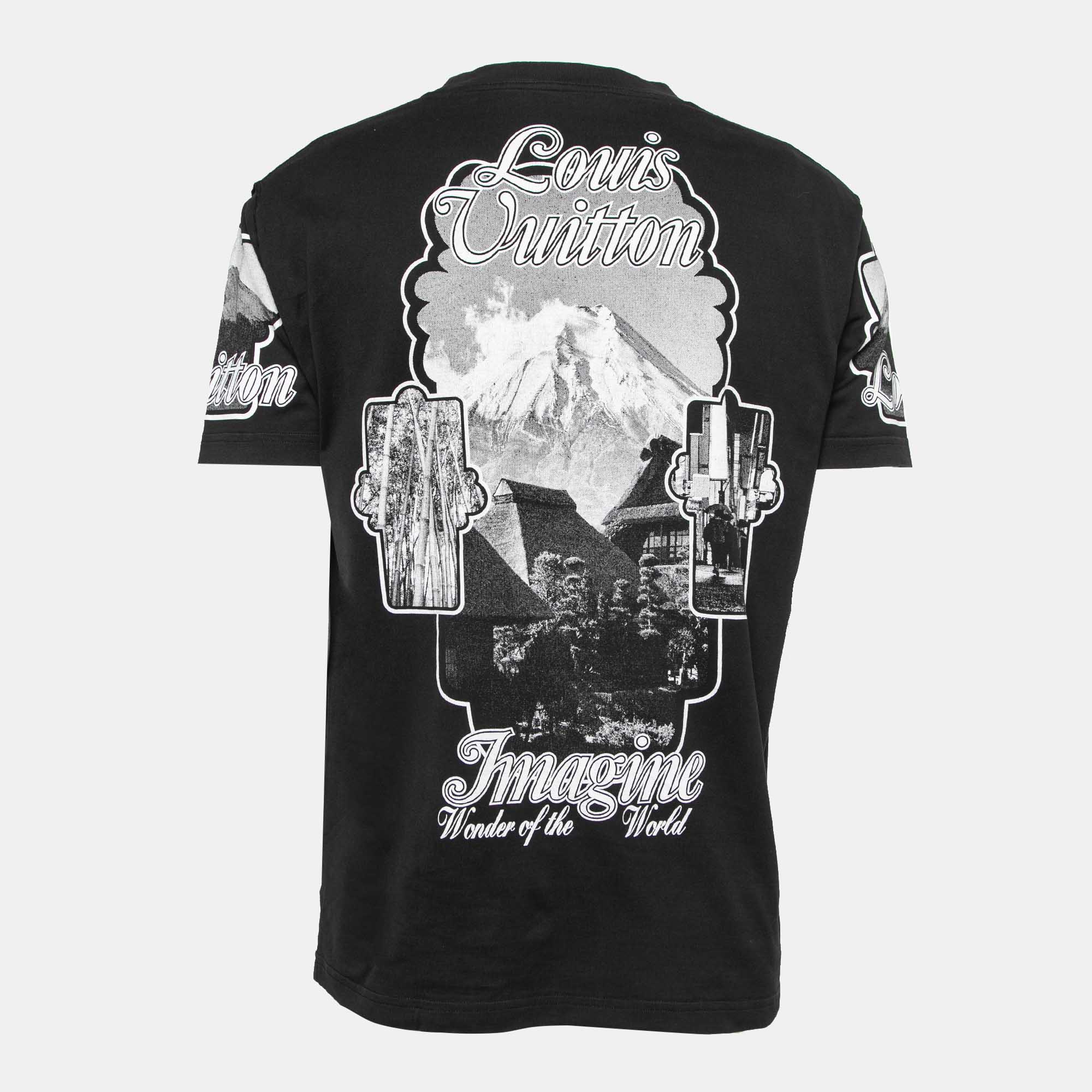 

Louis Vuitton Black Graphic Printed Cotton Short Sleeve T-Shirt