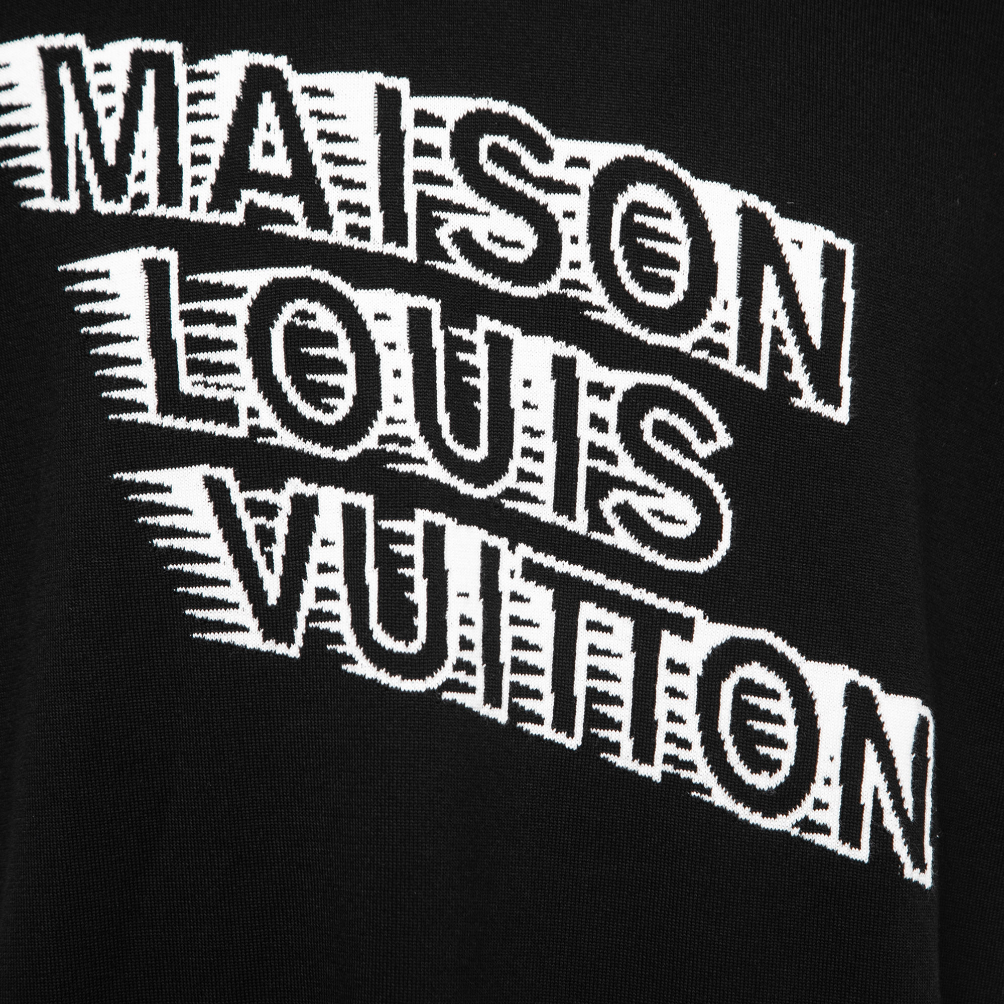 LOUIS VUITTON 1A9GM3 Intarsia Heart Logo T-Shirt XL Black