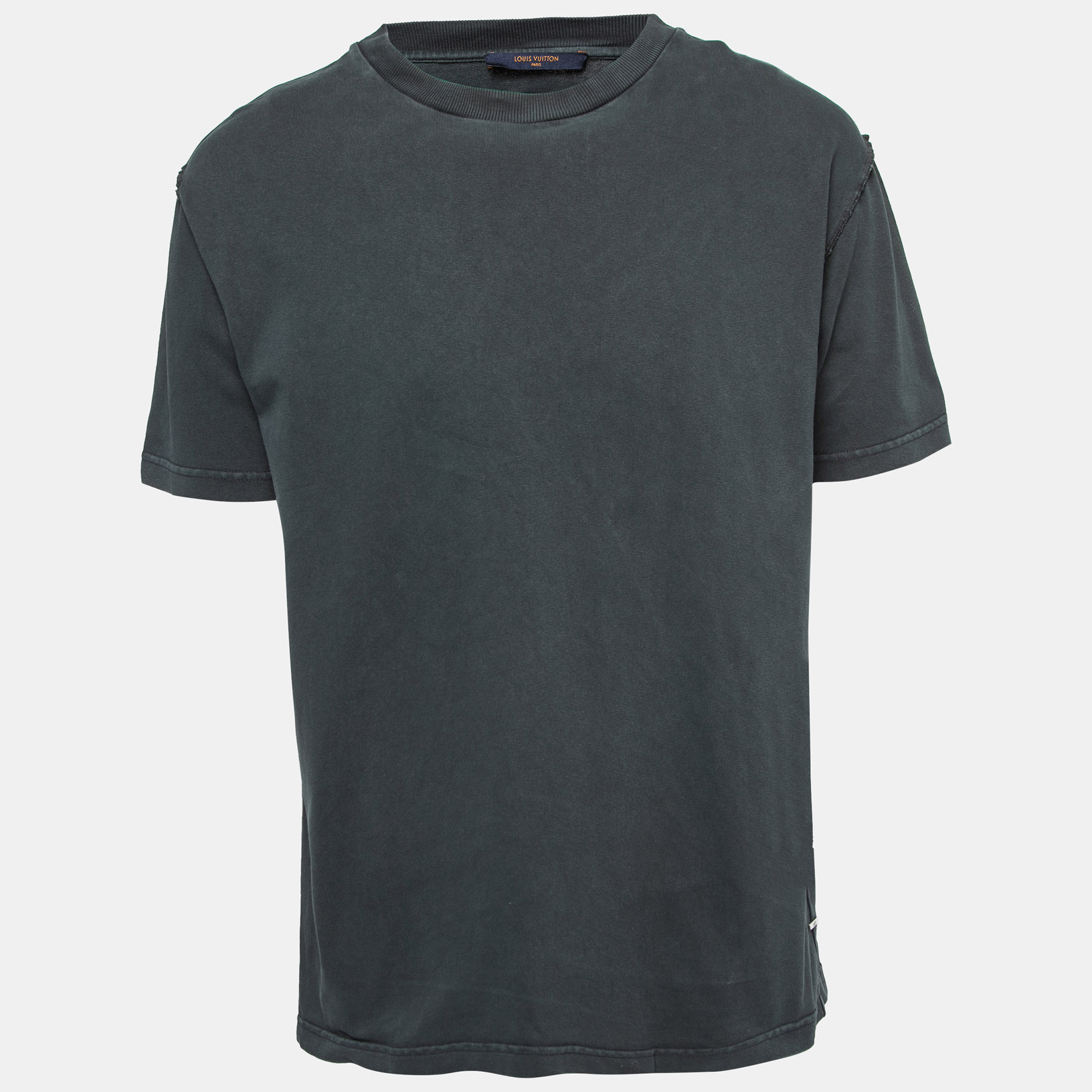 Louis Vuitton Anthracite Grey Inverted Seam Oversized T-Shirt L