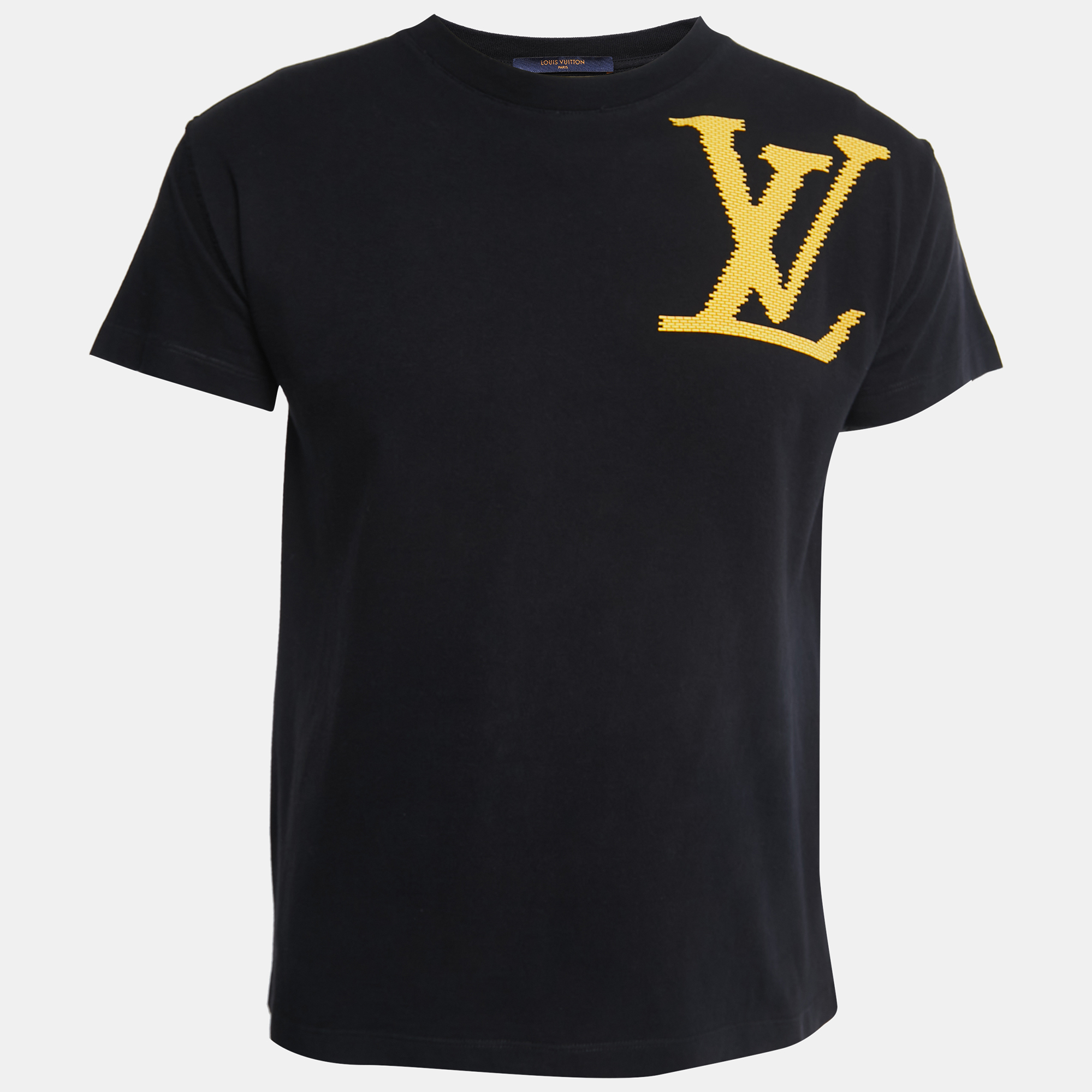 Pre-owned Louis Vuitton Black Cotton Brick Logo T-shirt Xxs