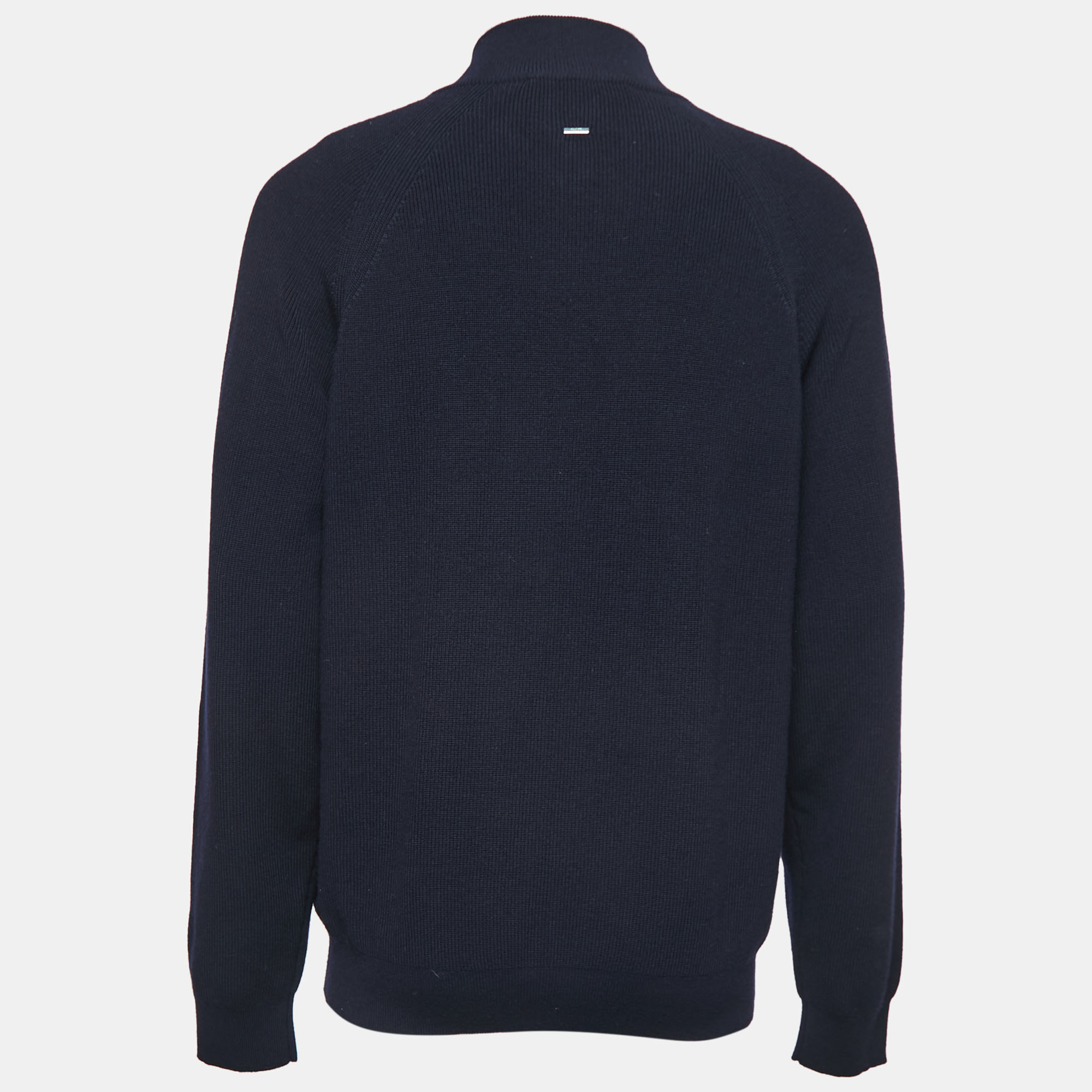 

Louis Vuitton Dark Blue Wool Knit Zip Up Sweater