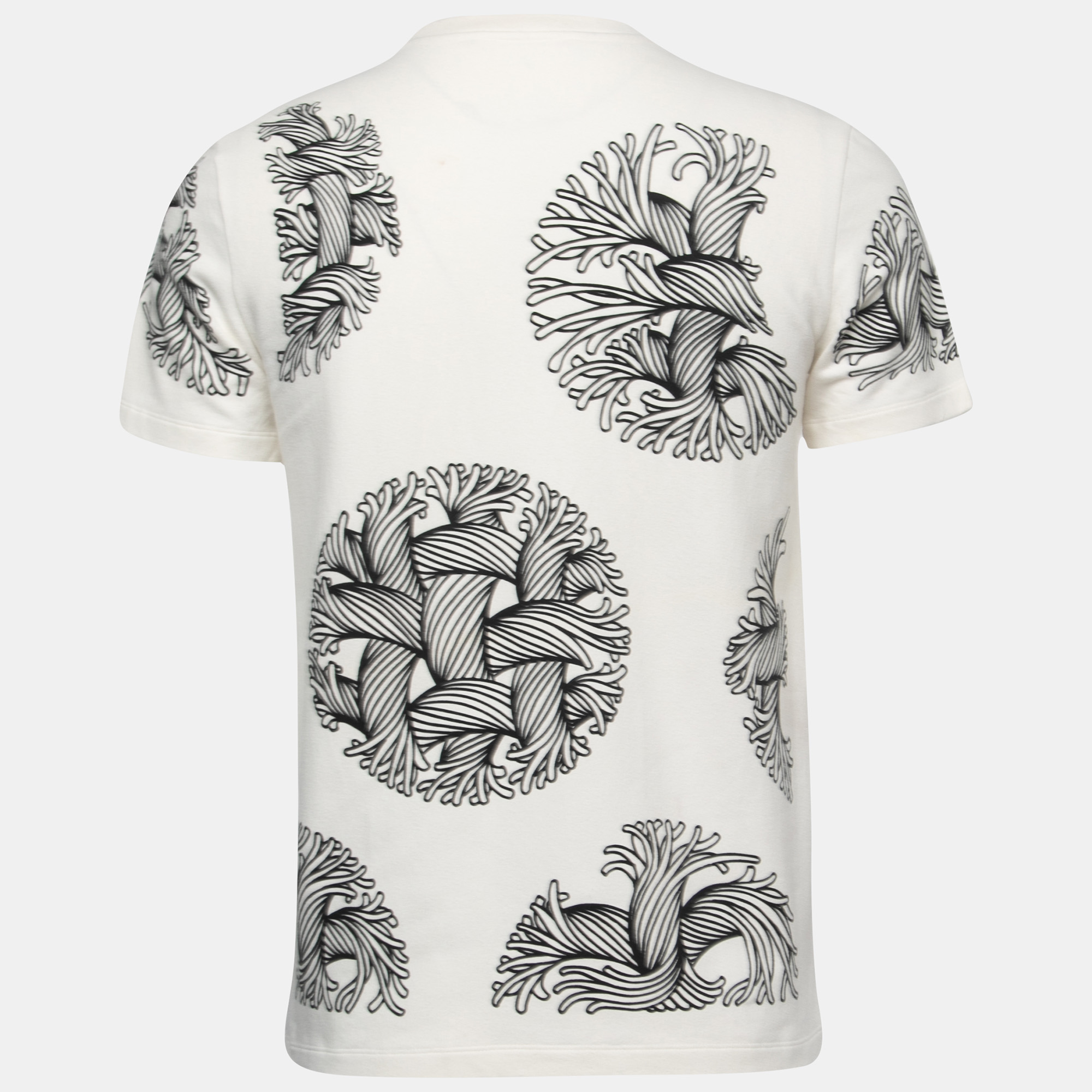 

Louis Vuitton White Printed Cotton Crew Neck Half Sleeve T-Shirt