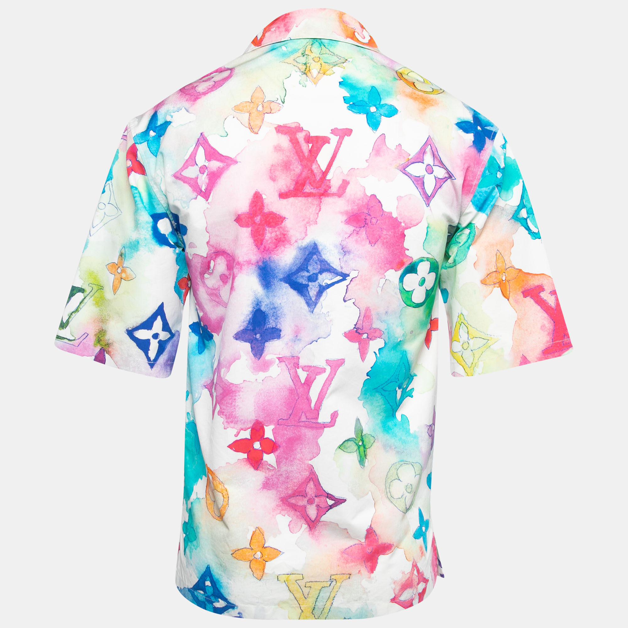 

Louis Vuitton Multicolor Monogram Watercolor Half Sleeve Oversized Shirt