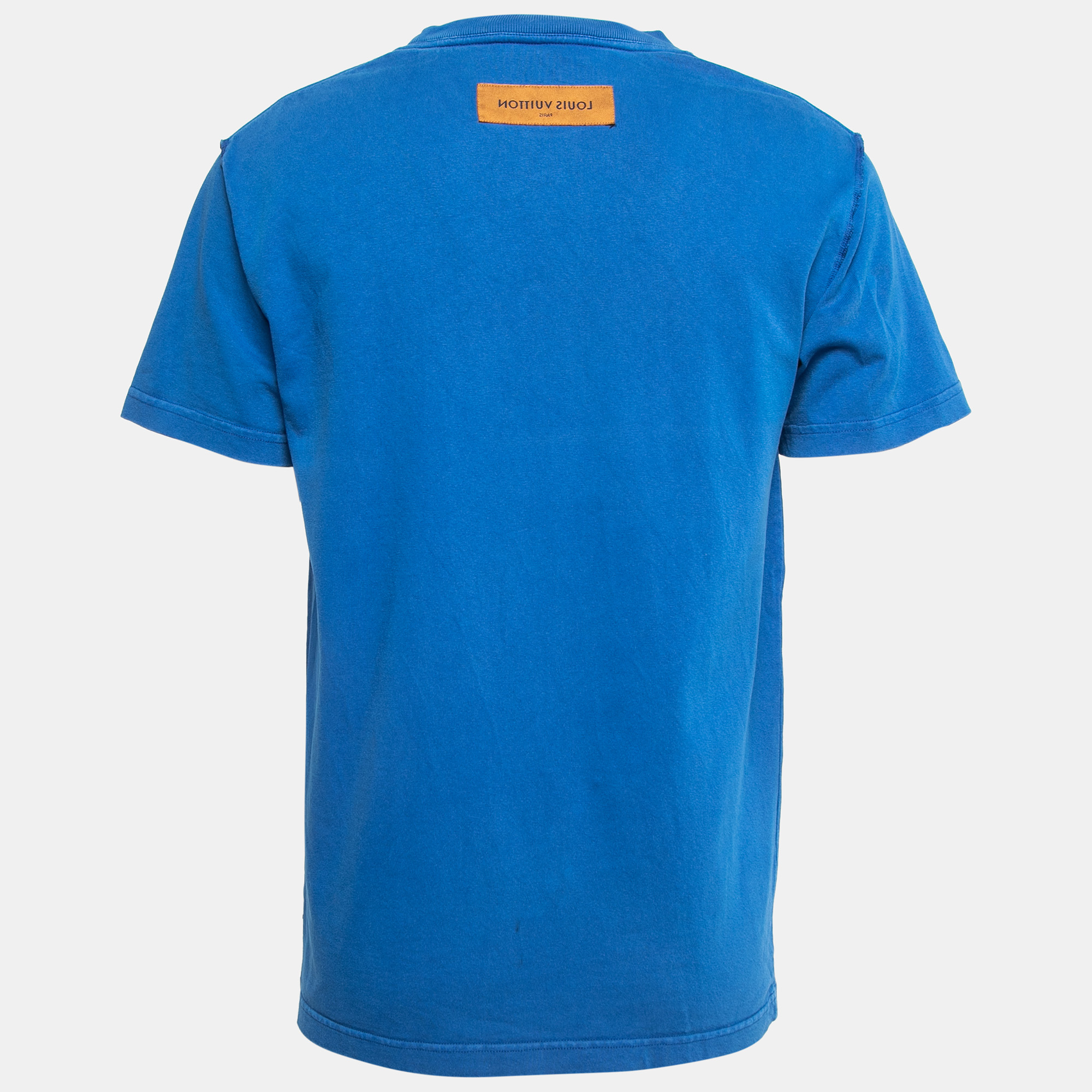 

Louis Vuitton Blue Cotton Crew Neck Half Sleeve T-Shirt