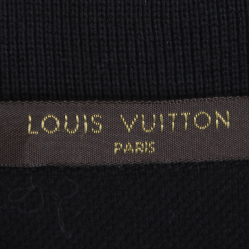 Louis Vuitton Black Honeycomb Knit Polo T-Shirt S Louis Vuitton