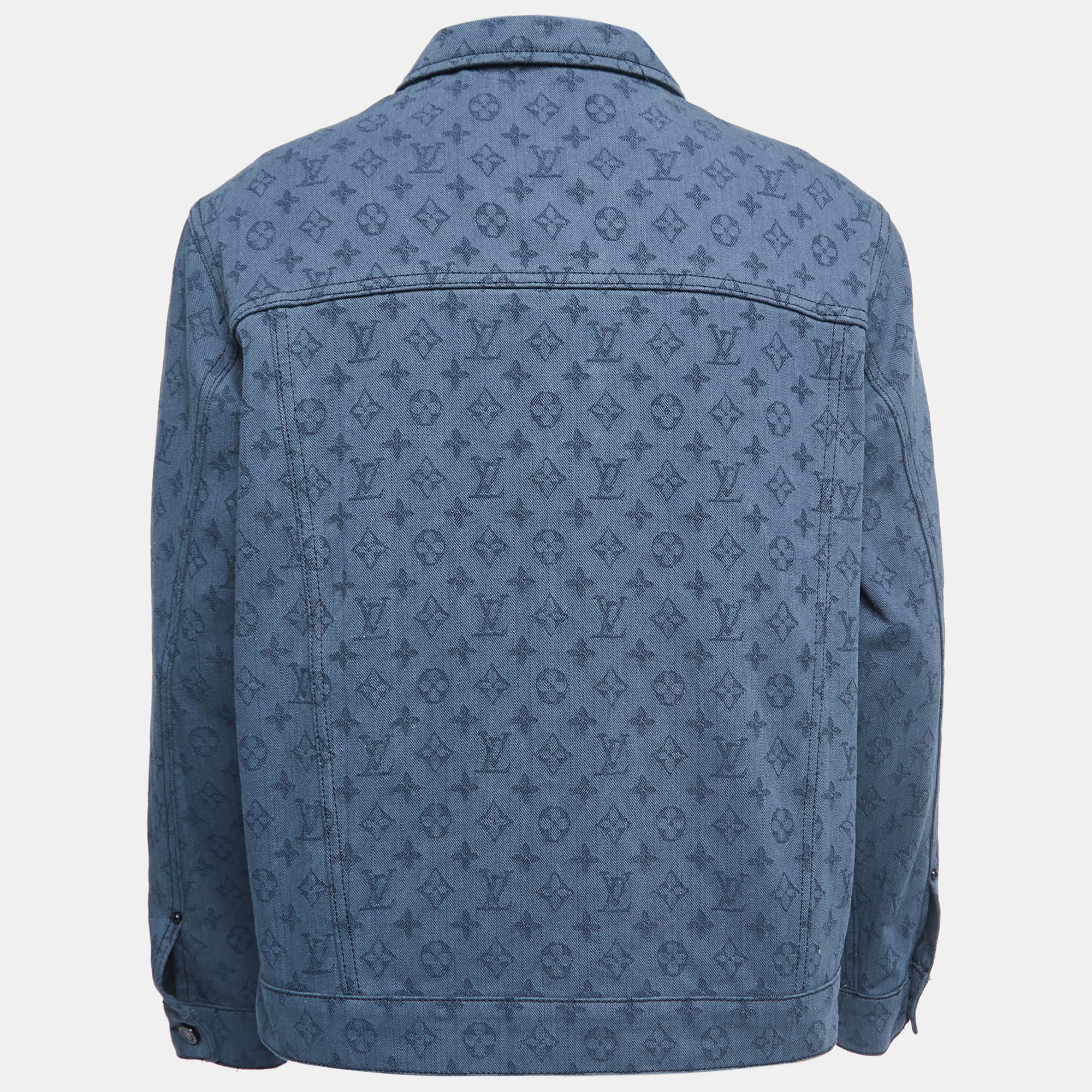 

Louis Vuitton Blue Monogram Denim Button Front Jacket