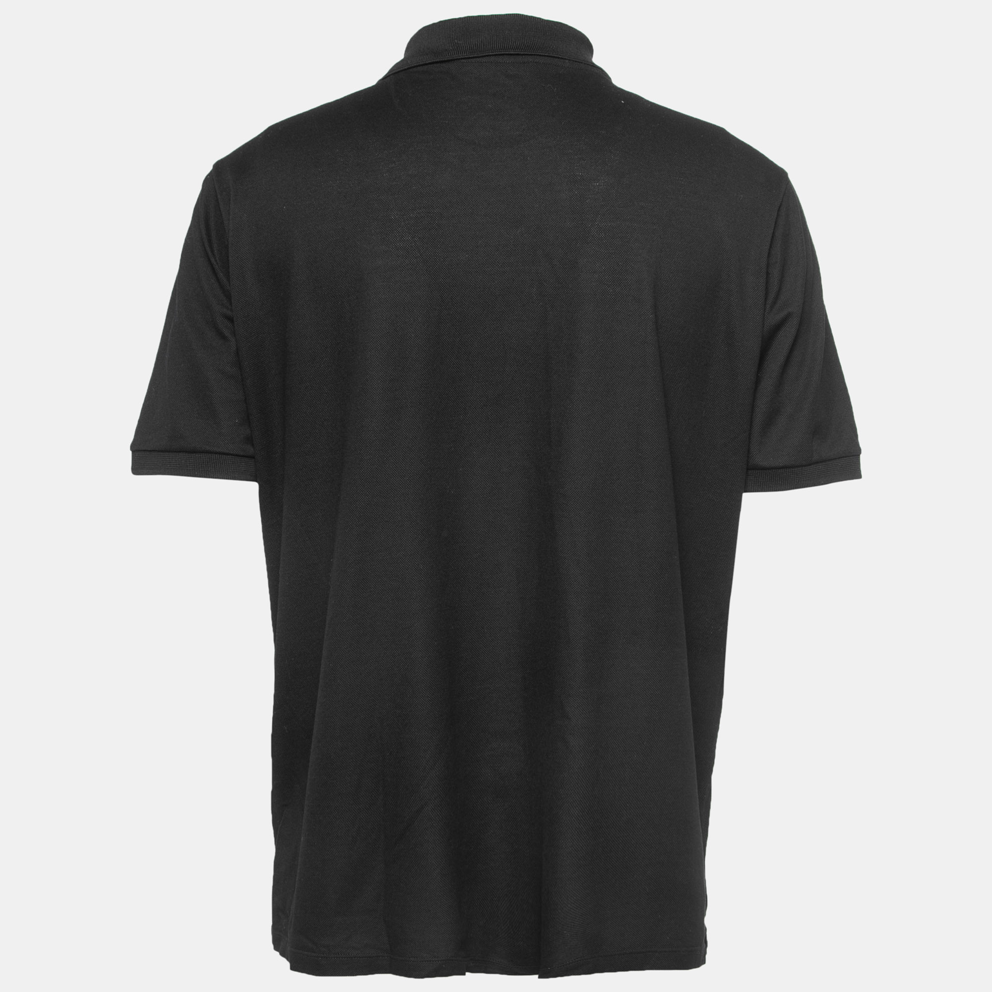 

Louis Vuitton Black Cotton Logo Embroidered Polo T-Shirt