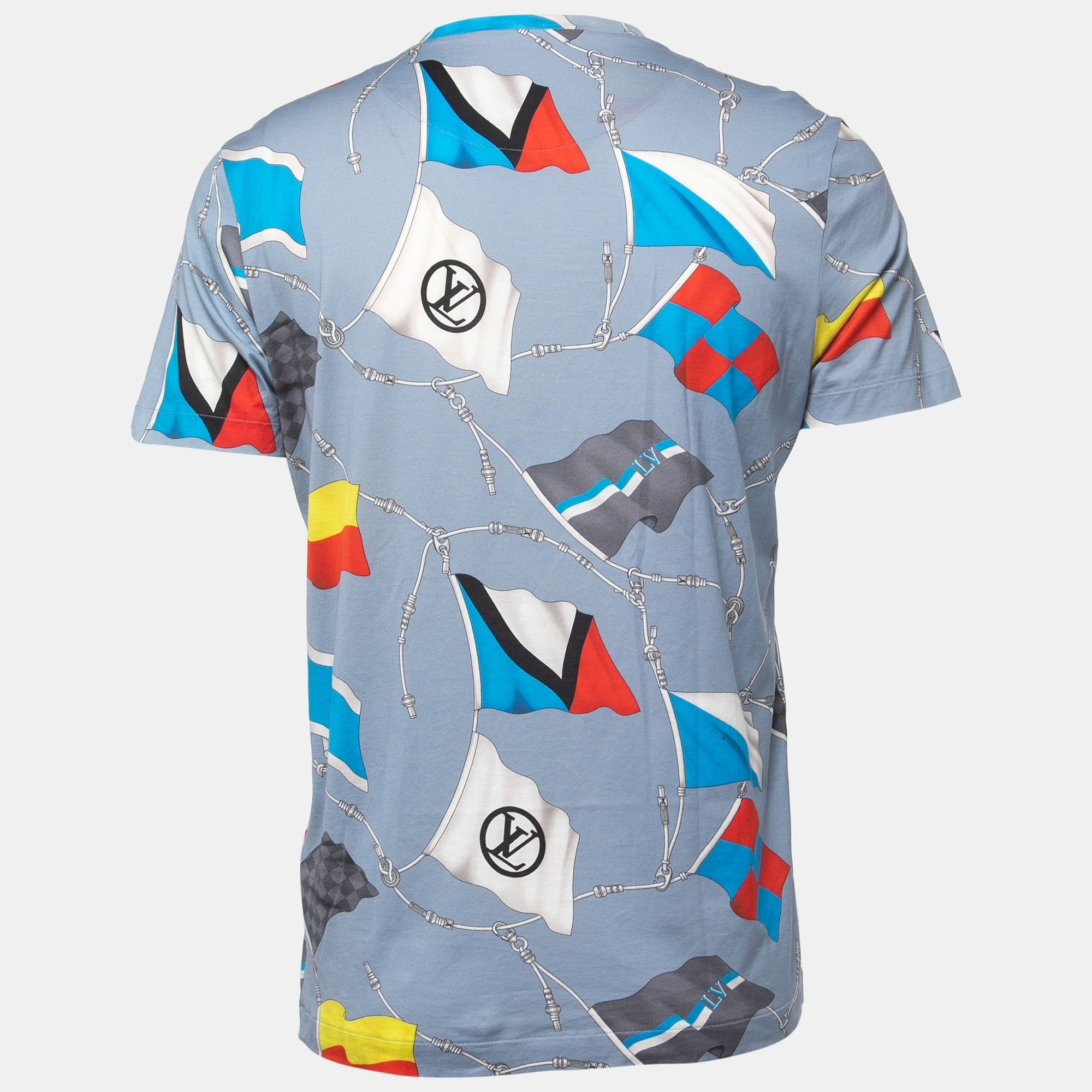 

Louis Vuitton Blue Graphic Printed Cotton Crewneck T-Shirt