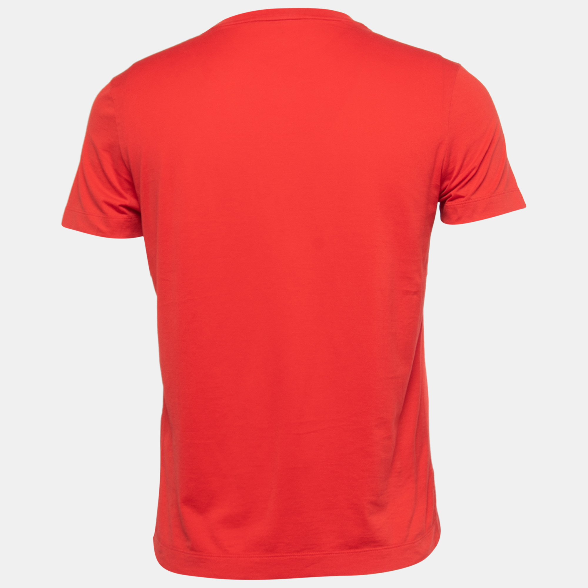 

Louis Vuitton Red Logo Print Cotton Crew Neck Half Sleeve T-Shirt