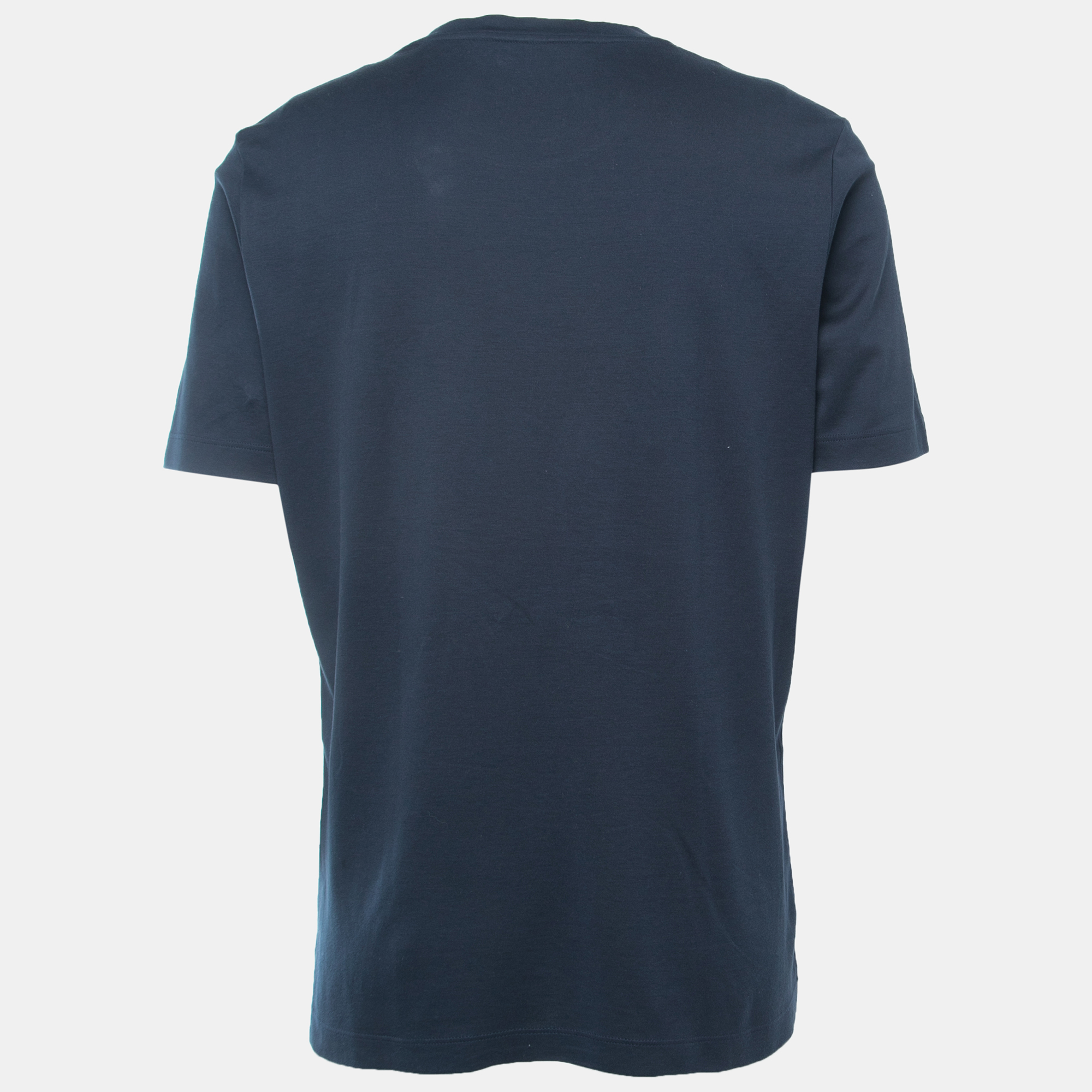 

Louis Vuitton Navy Blue Logo Print Cotton Crew Neck Half Sleeve T-Shirt