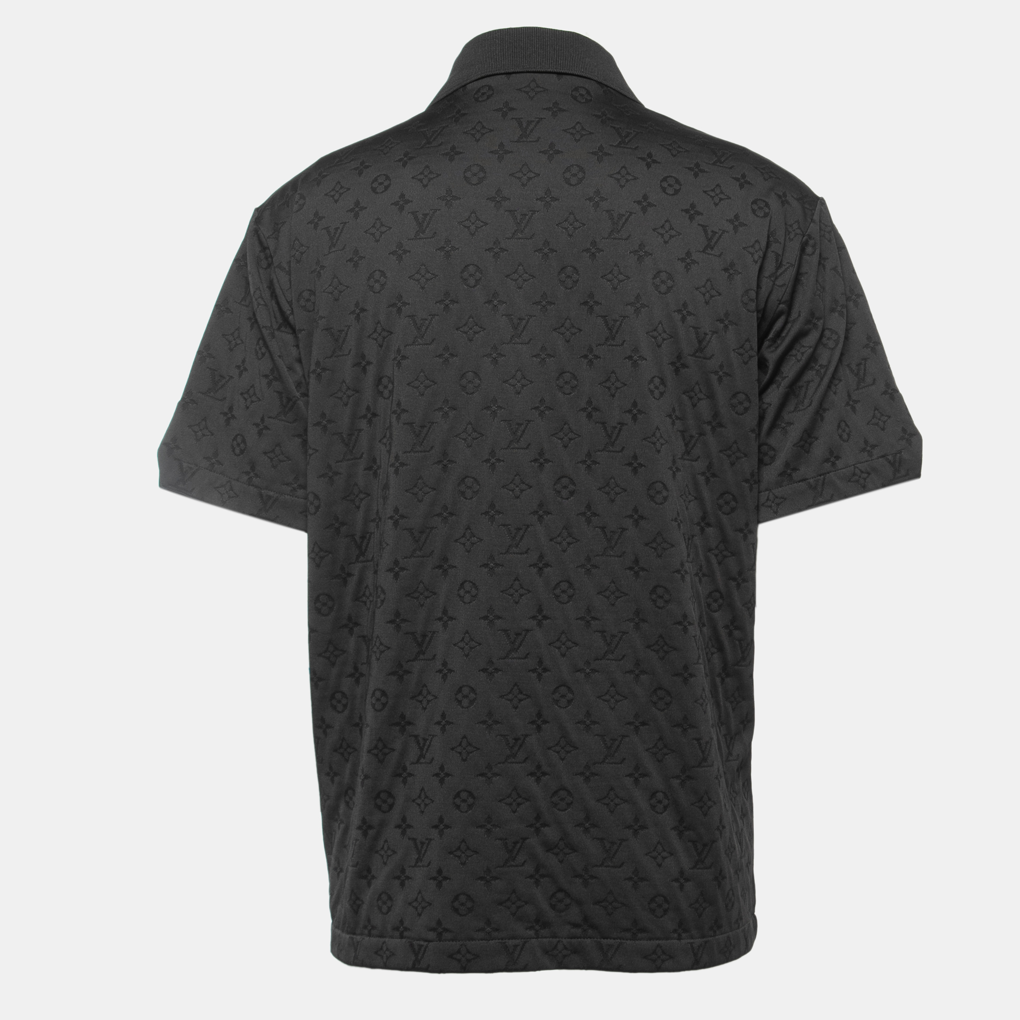 

Louis Vuitton X NBA Black Monogram Knit NBA Patch Detailed Polo T-Shirt