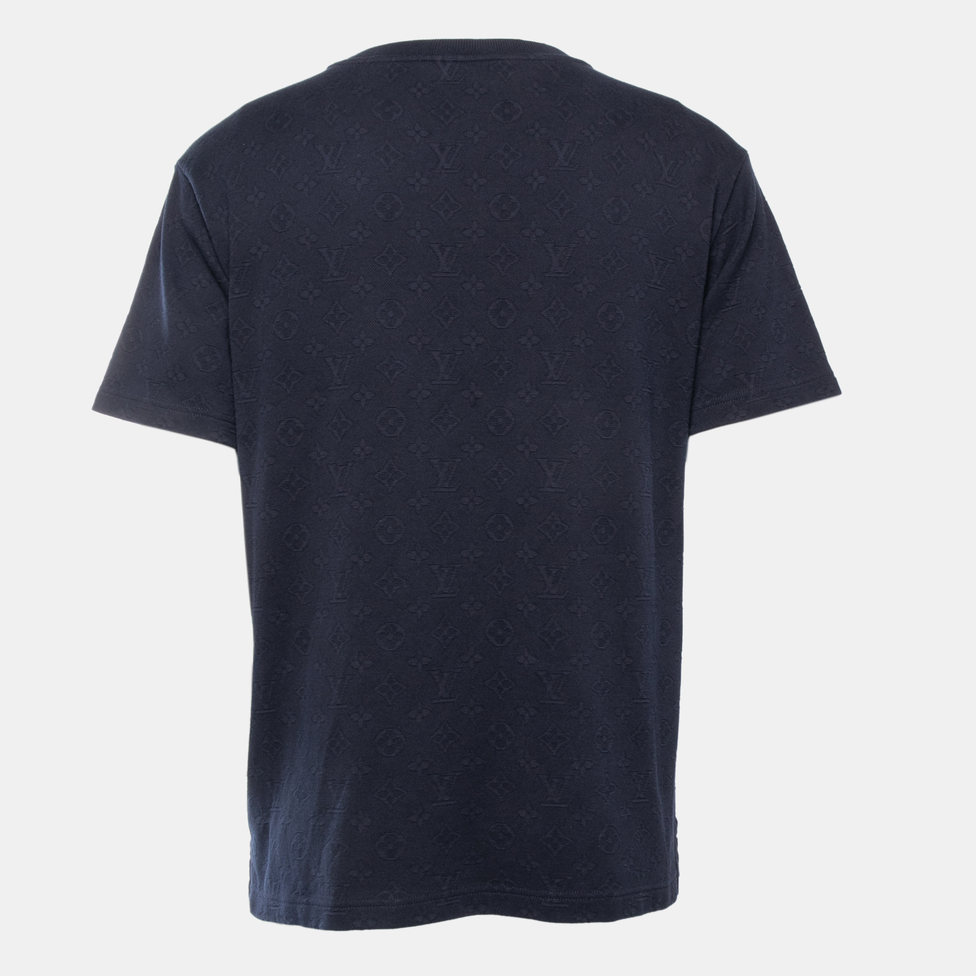 

Louis Vuitton Monogram Cotton Crew Neck Half Sleeve T-Shirt, Navy blue