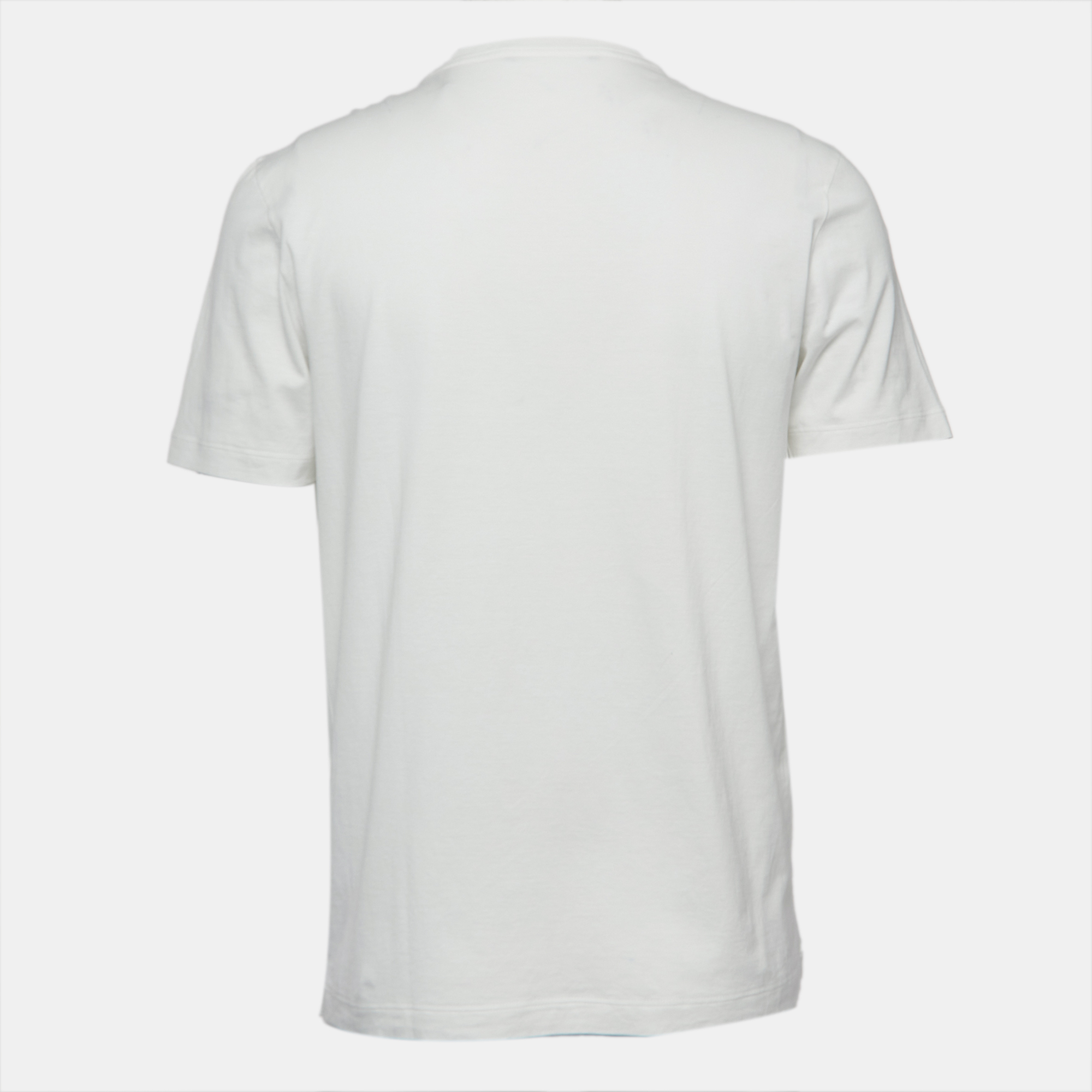 

Louis Vuitton White Print Cotton Crew Neck Half Sleeve T-Shirt