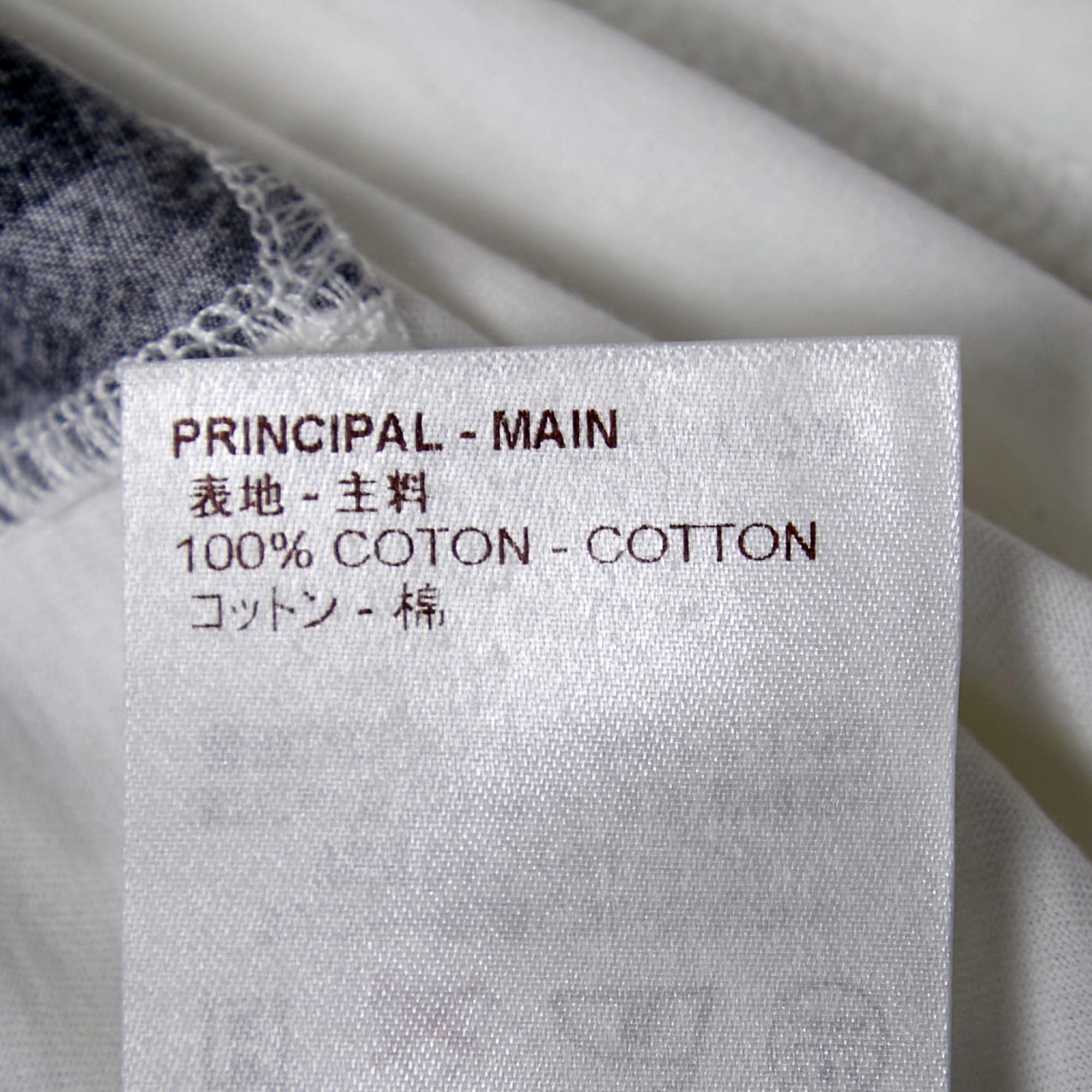 Louis Vuitton White Printed Cotton Crew Neck Half Sleeve T-Shirt S