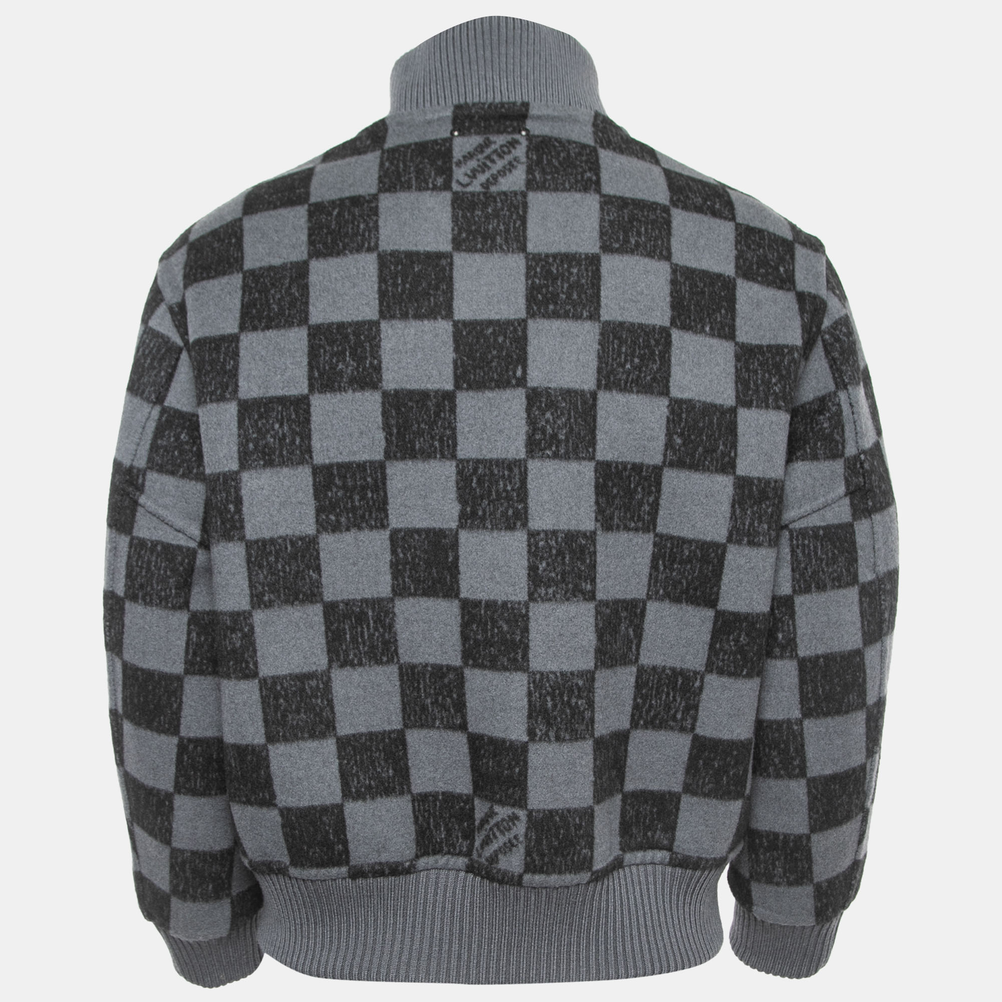 

Louis Vuitton Grey/Black Damier Wool Reversible Bomber Jacket