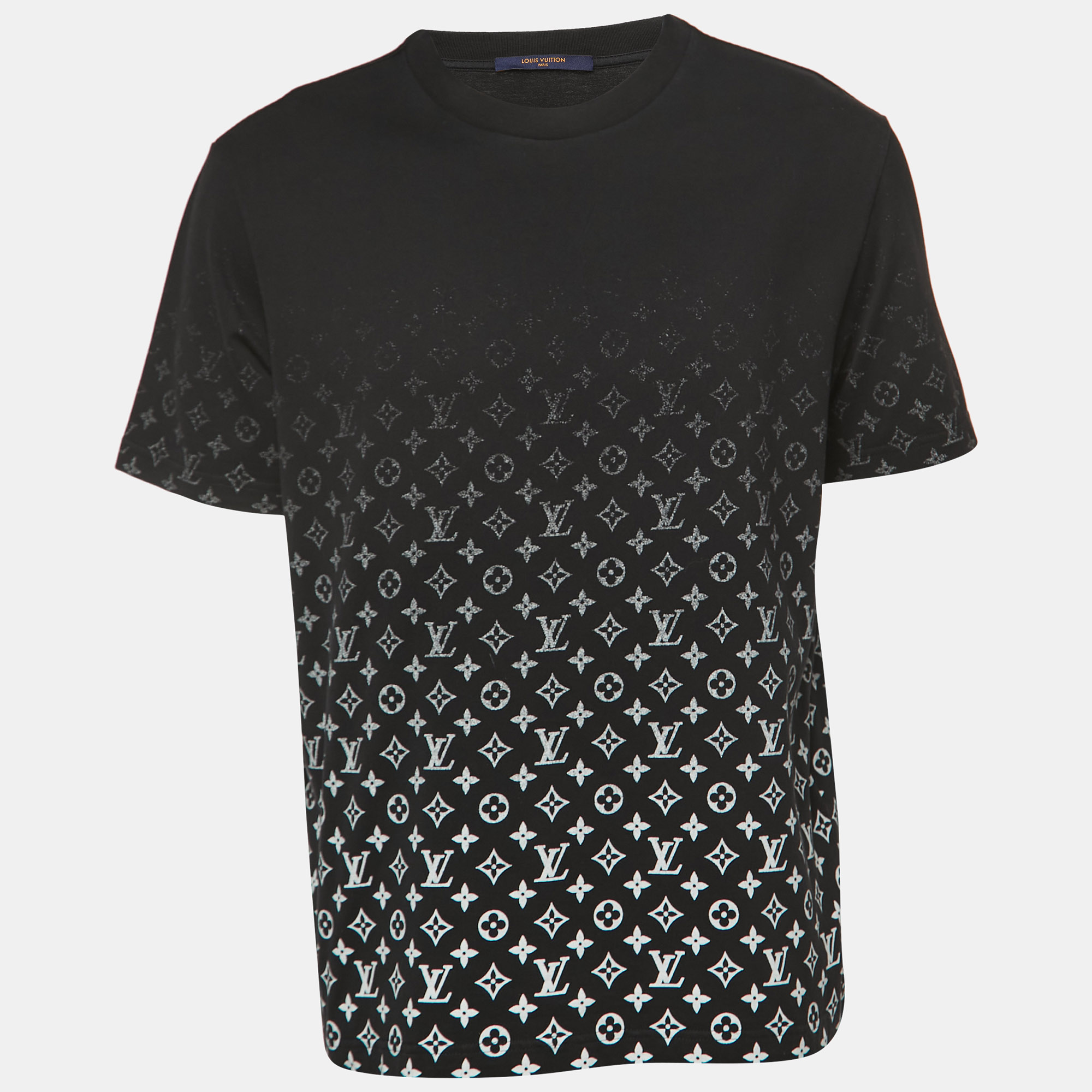 مملوكة مسبقًا Louis Vuitton Black Cotton Gradient Monogram Print T-Shirt XL