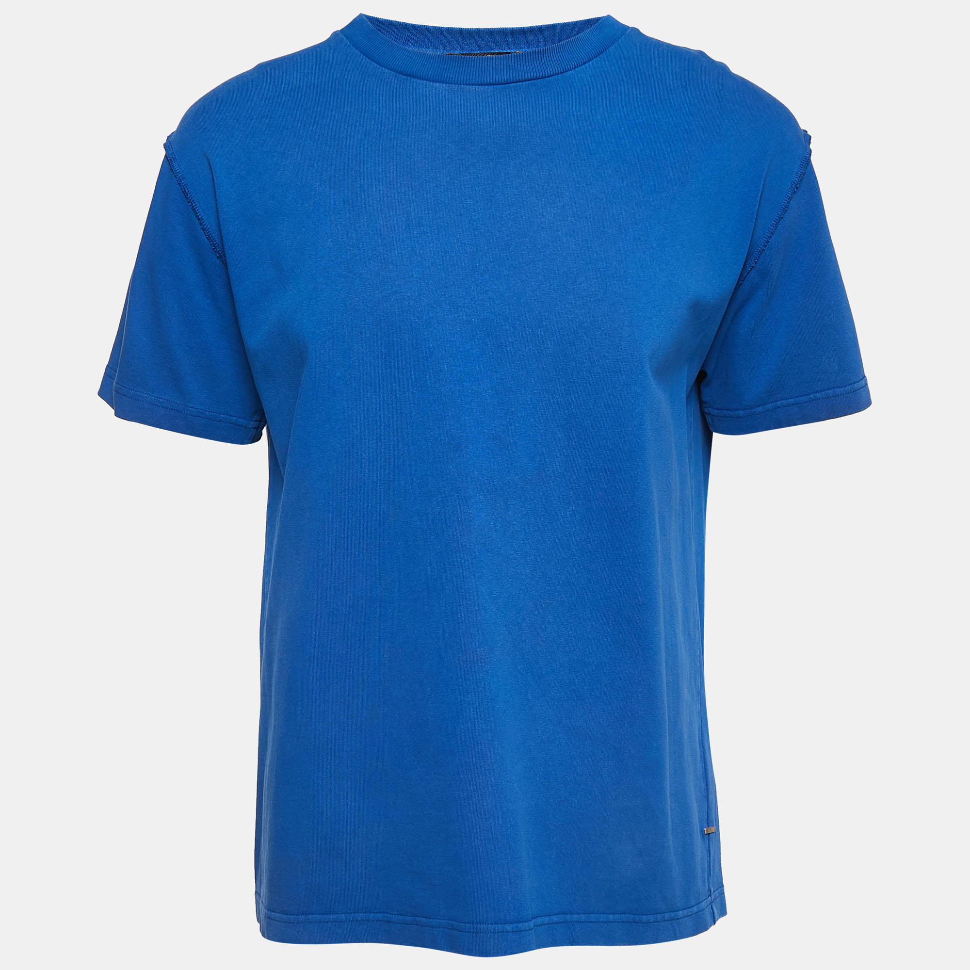 Pre-owned Louis Vuitton Blue Cotton Inside-out T-shirt M