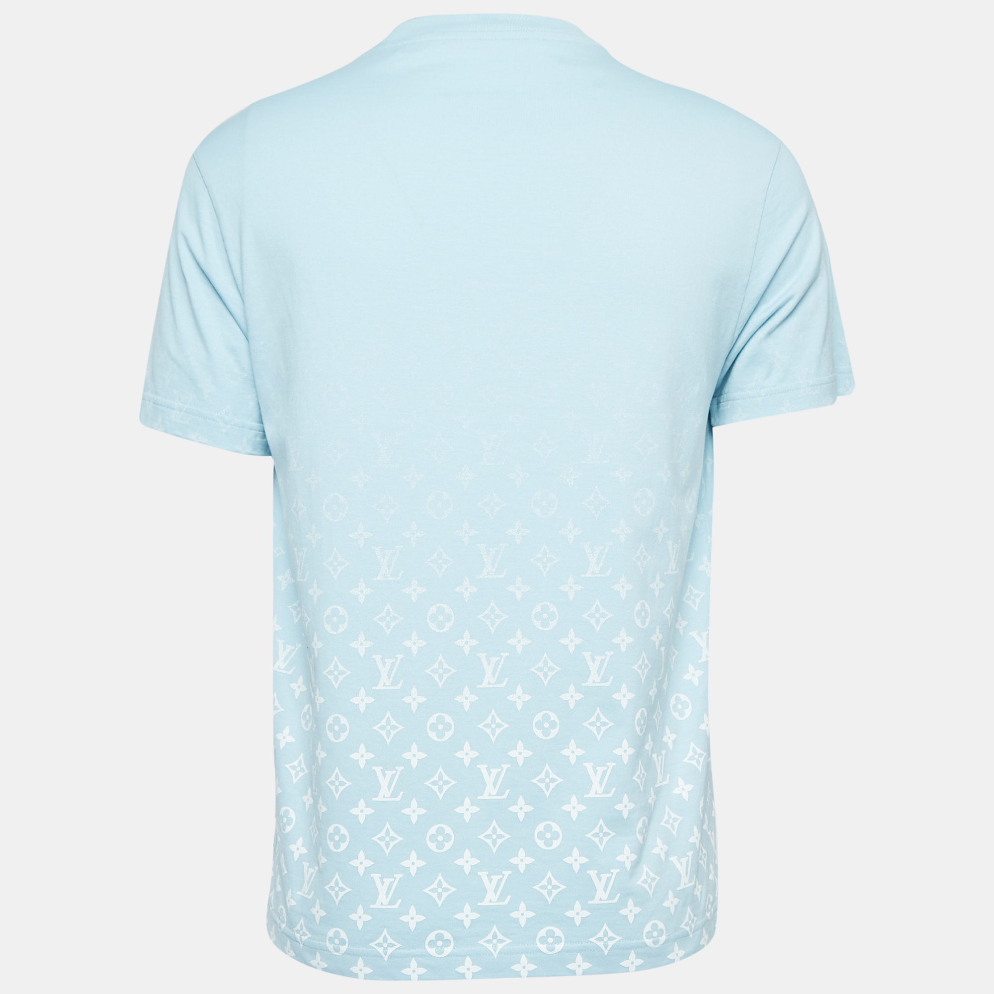

Louis Vuitton Light Blue Monogram Gradient Printed Cotton T-Shirt