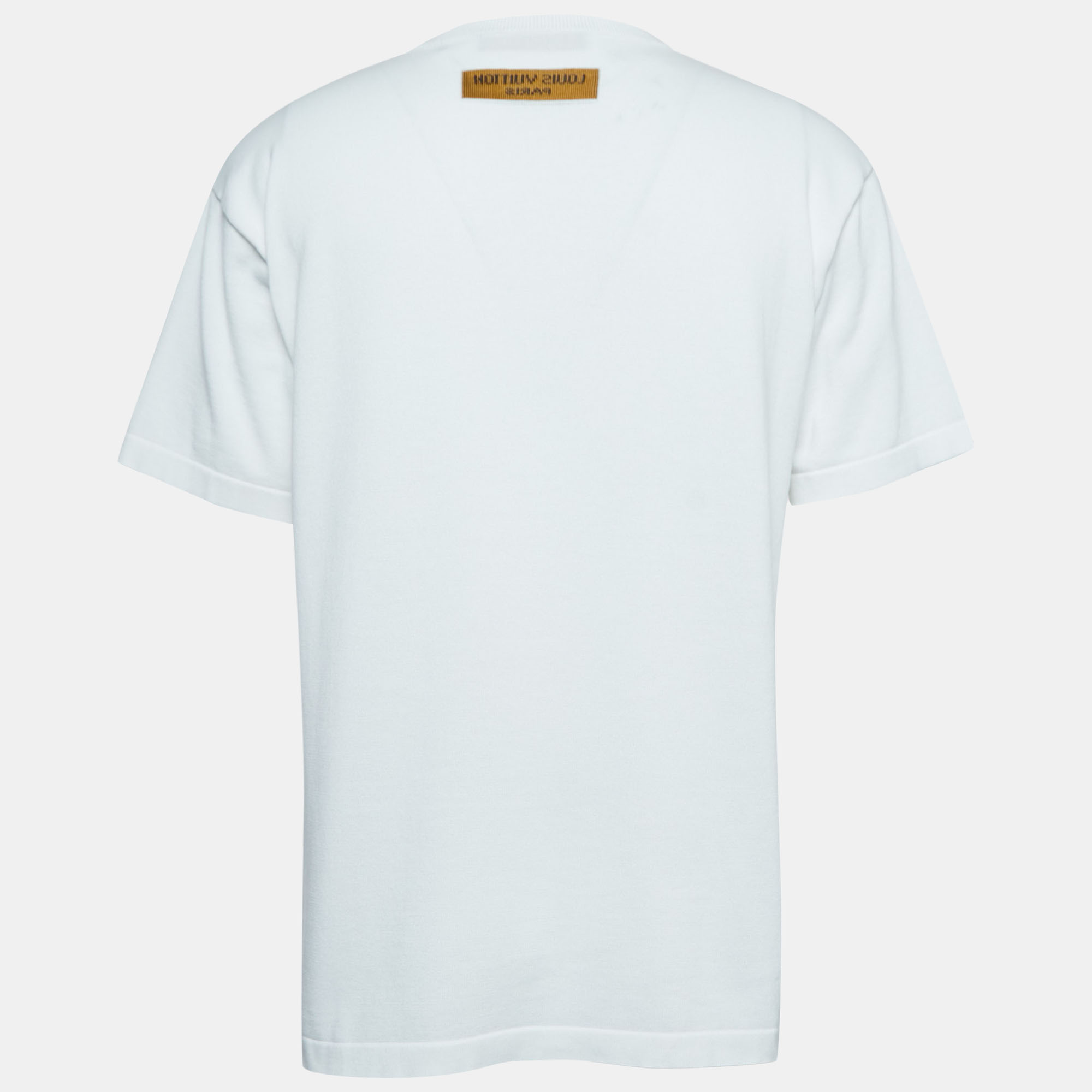 

Louis Vuitton White Cotton Knit Printed Crewneck T-Shirt