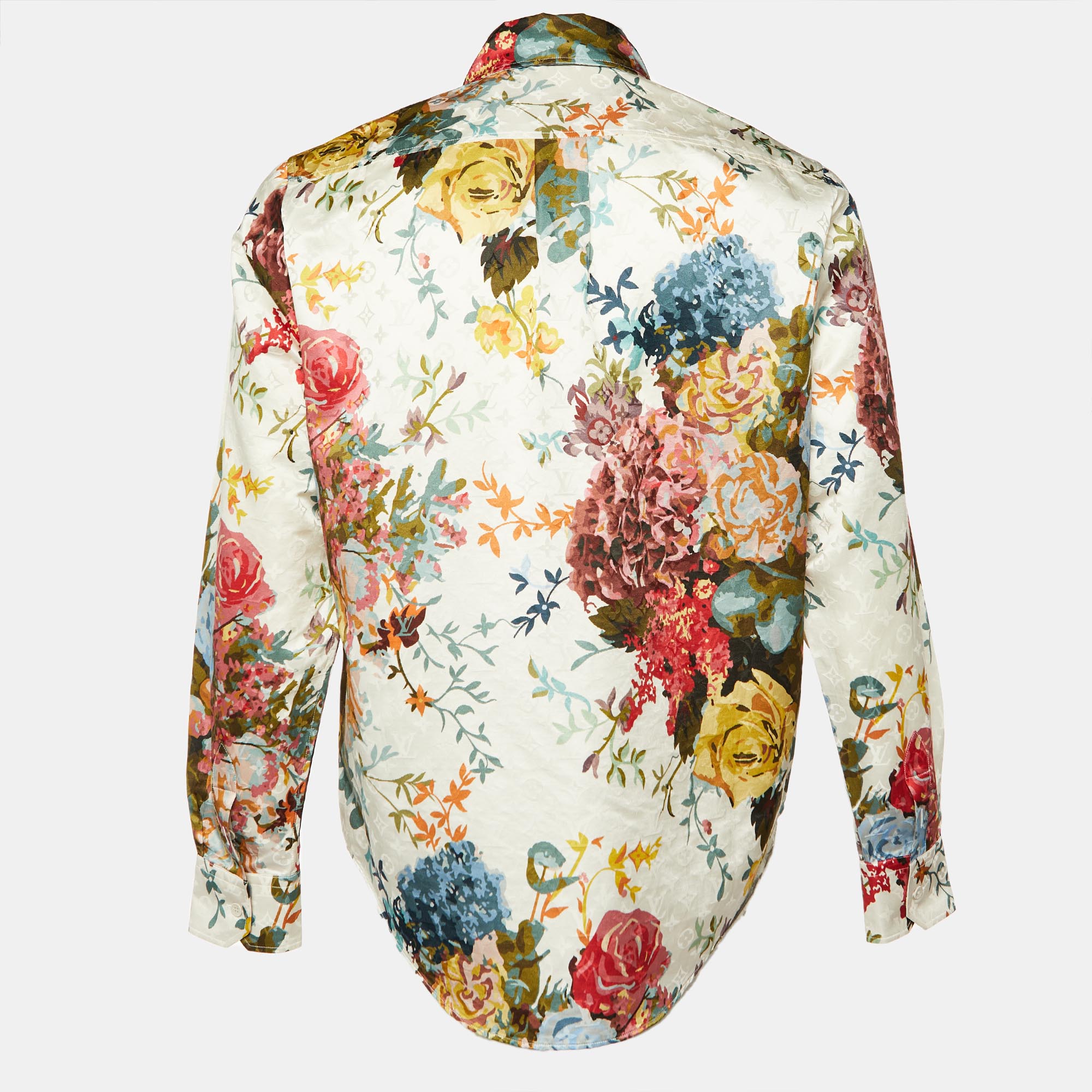 

Louis Vuitton Multicolor Flower Monogram Printed Cotton & Silk Oversized Shirt
