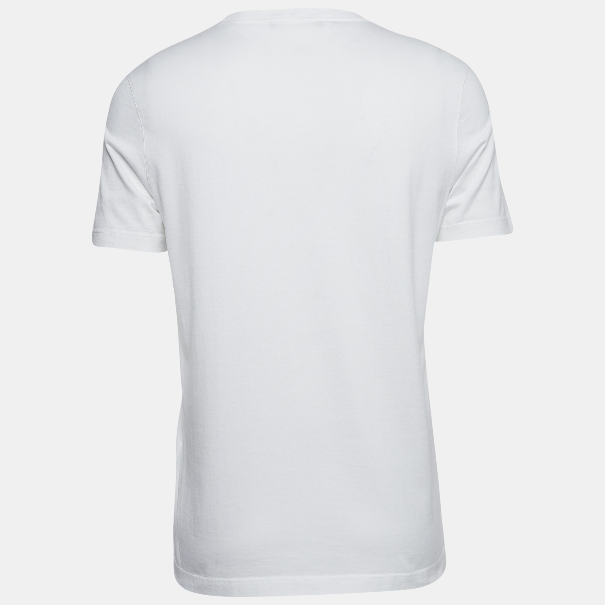 

Louis Vuitton White Logo Embroidered Cotton Half Sleeve T-Shirt
