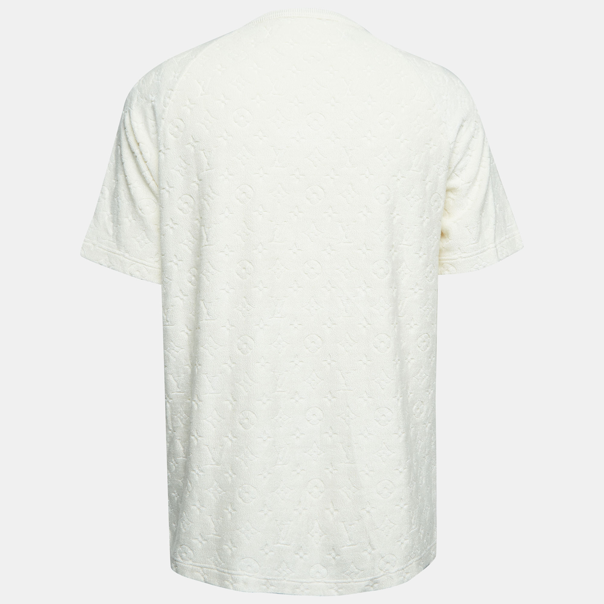 

Louis Vuitton Cream Monogram Terry Crew Neck T-Shirt