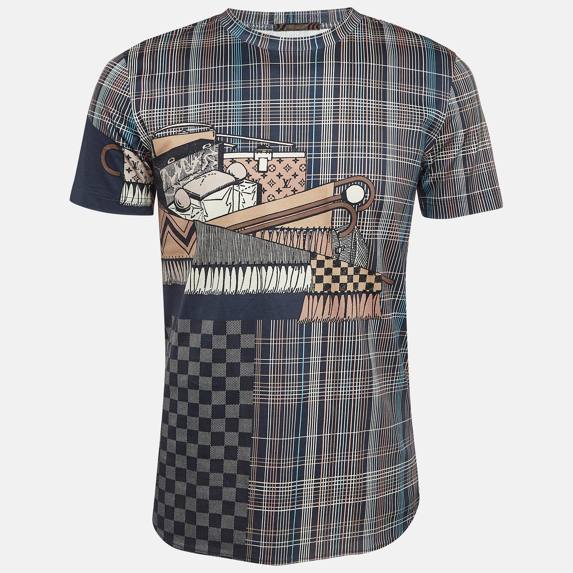 

Louis Vuitton Blue Pret a Partir Print Cotton T-shirt S, Multicolor